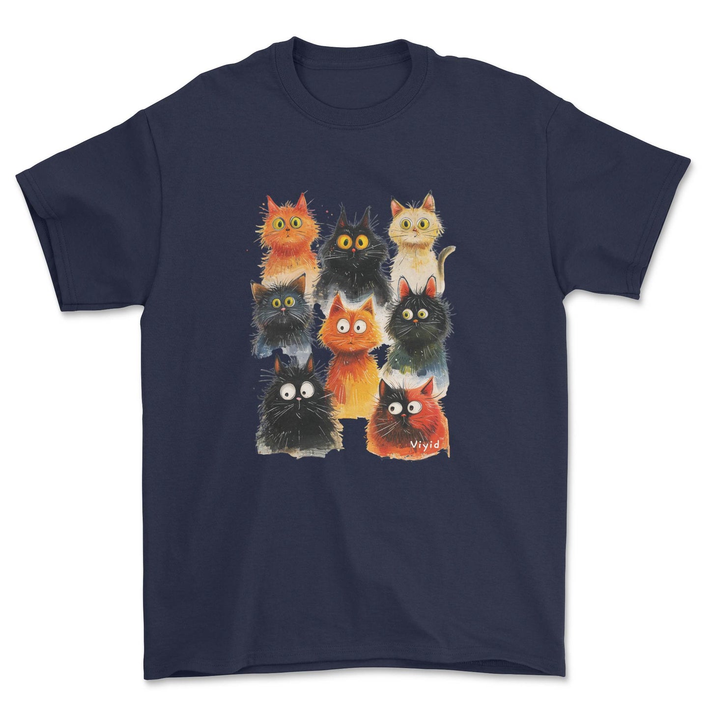 funky cats youth t-shirt navy