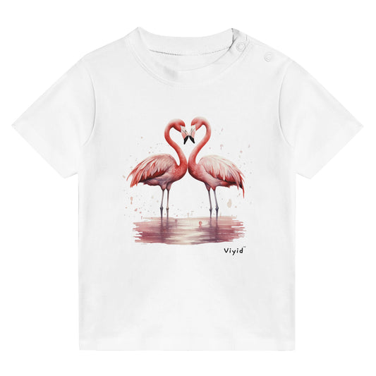 flamingo love baby t-shirt white