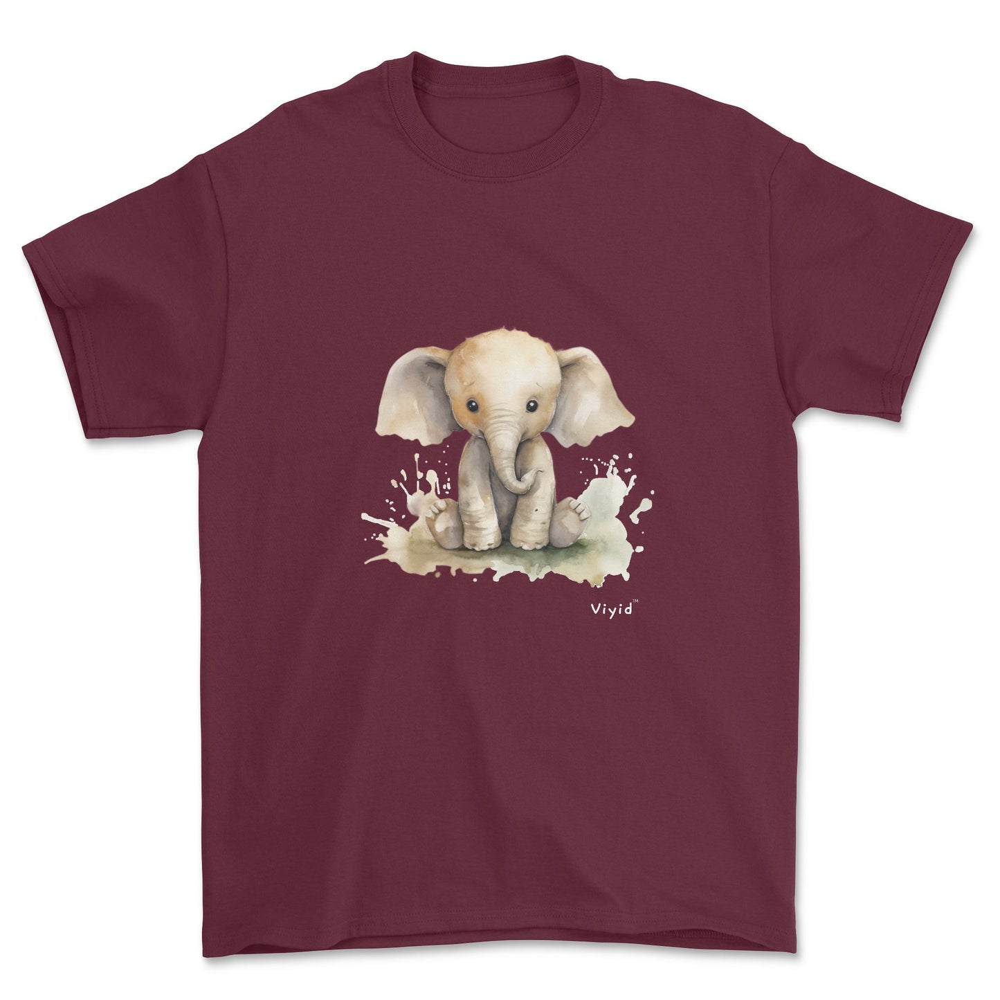 baby elephant adult t-shirt maroon