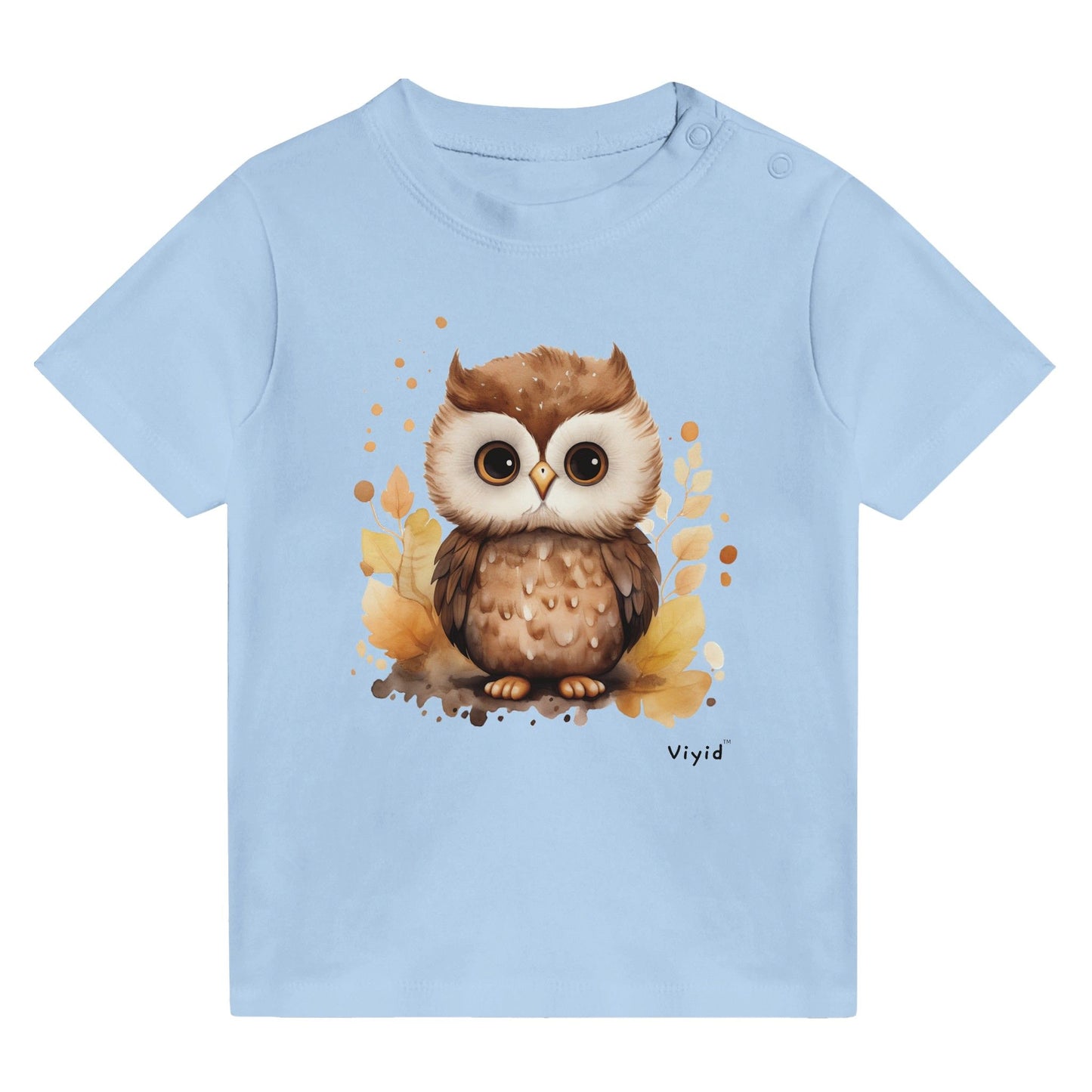nocturnal owl baby t-shirt baby blue