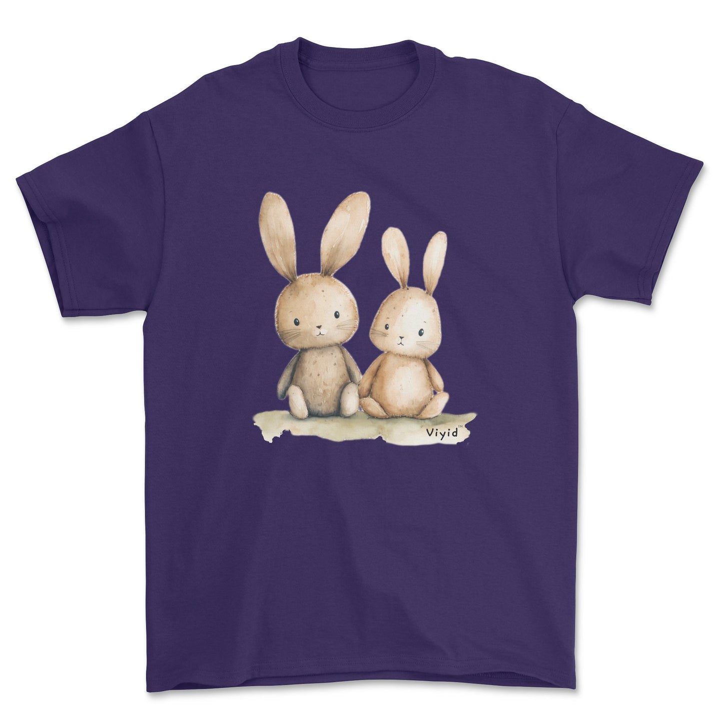 two rabbits adult t-shirt purple