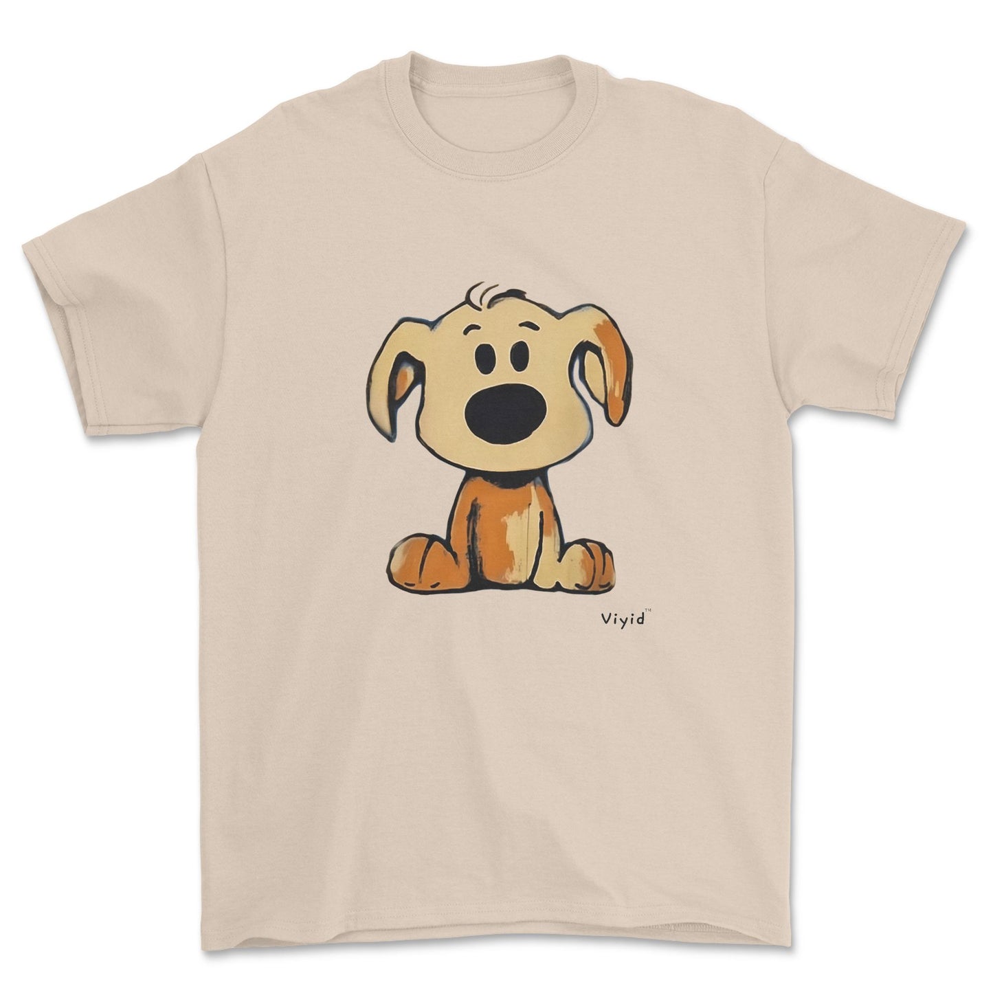 beagle cartoon dog adult t-shirt sand