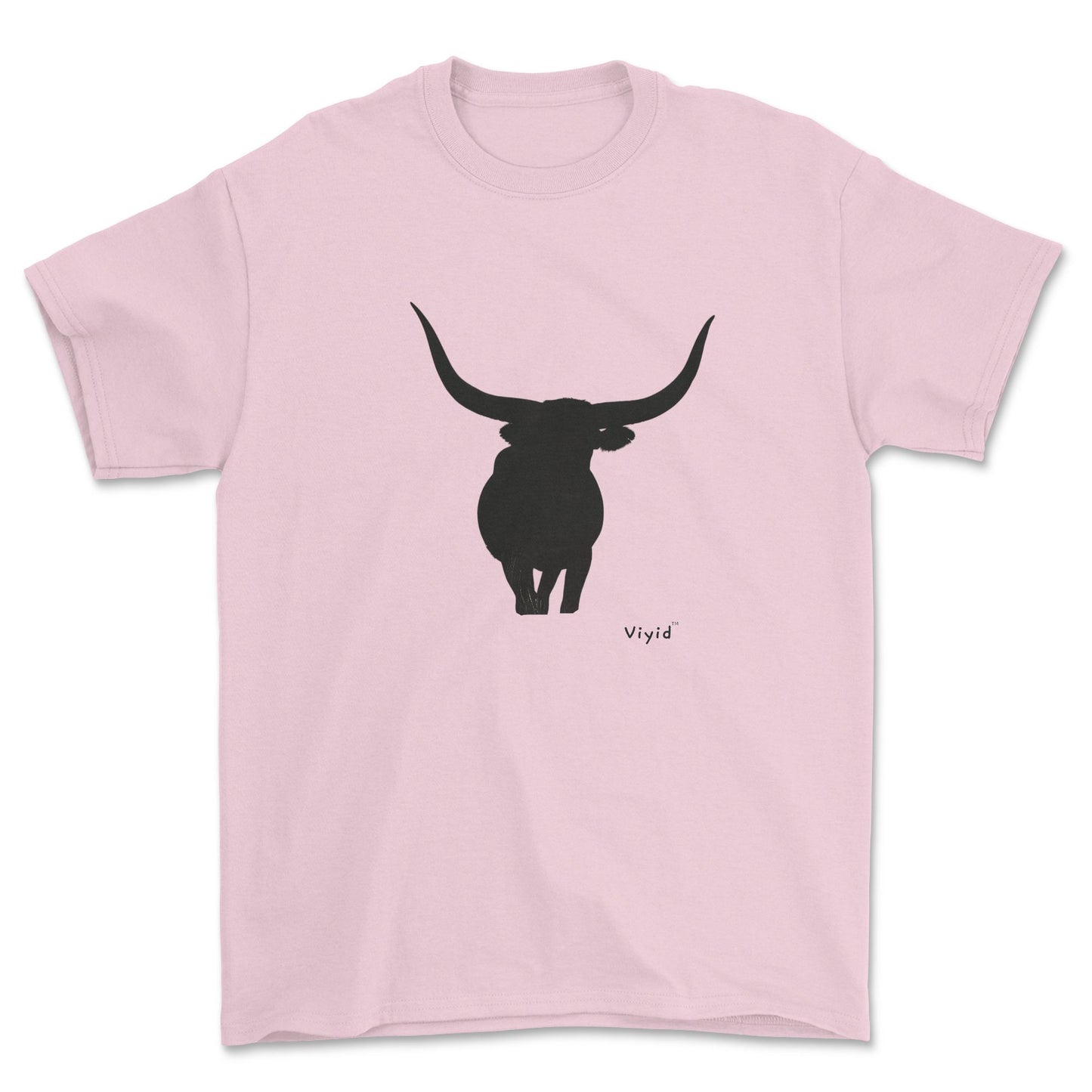 silhouette bull youth t-shirt light pink