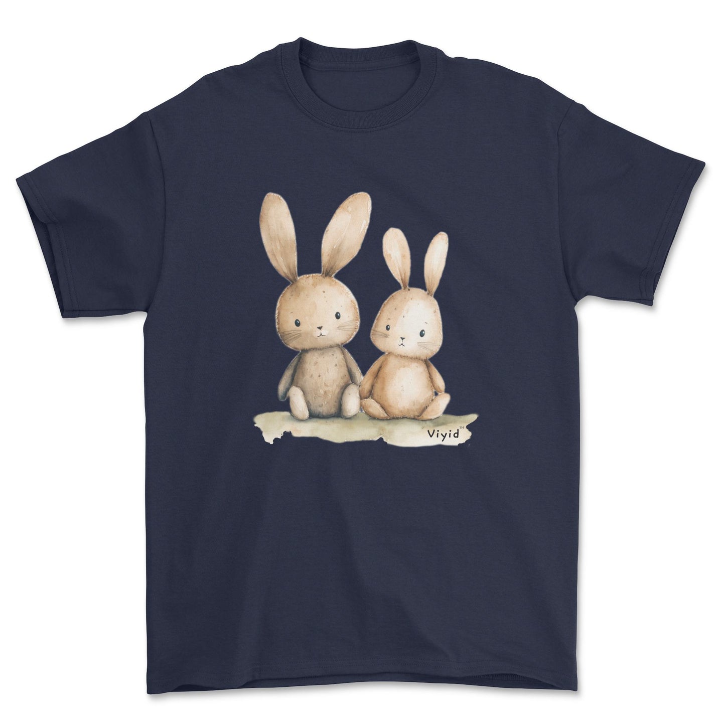 two rabbits adult t-shirt navy