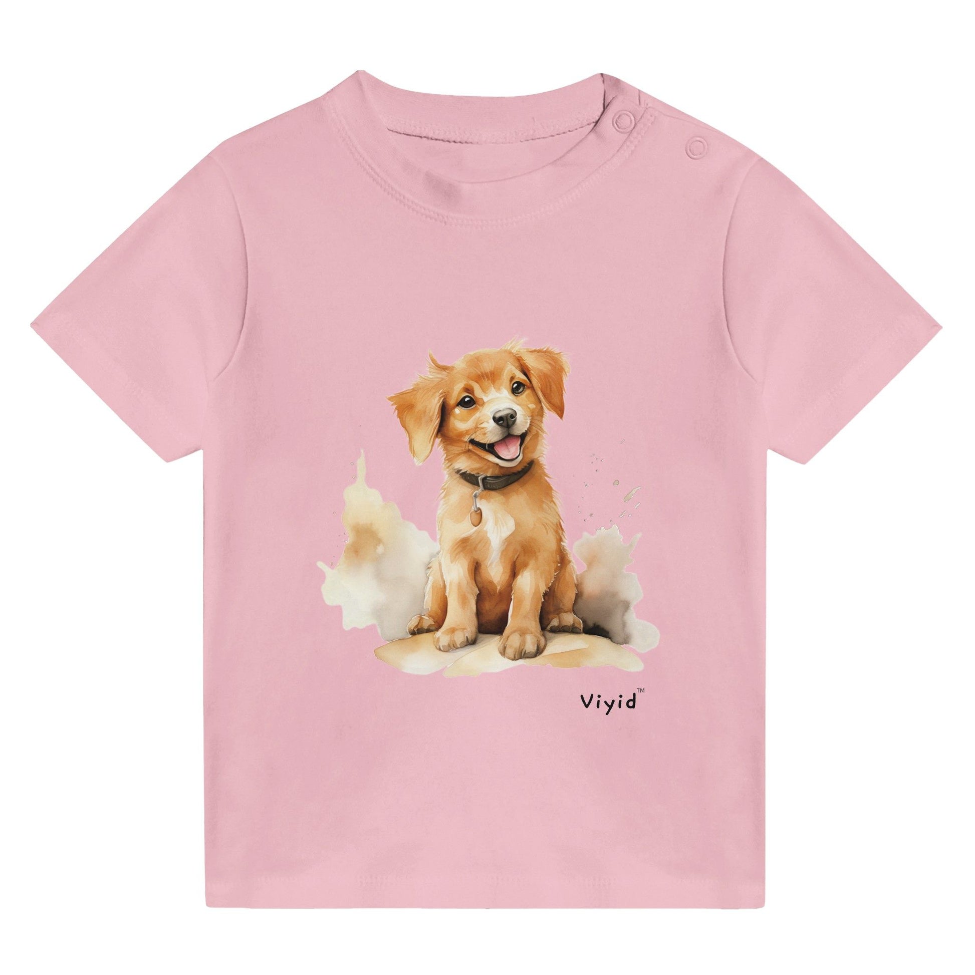 golden retriever baby t-shirt pink