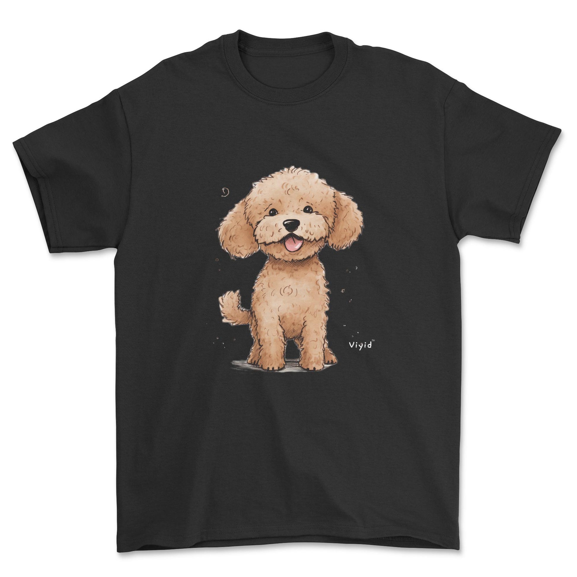 brown poodle youth t-shirt black