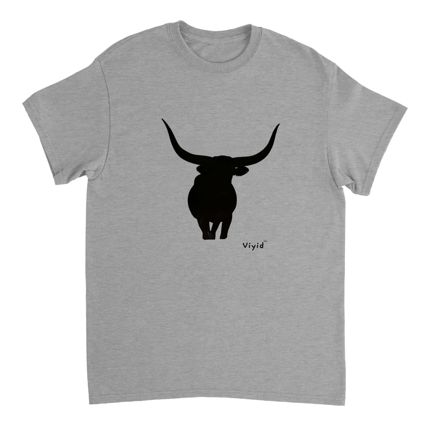 silhouette bull adult t-shirt sports grey