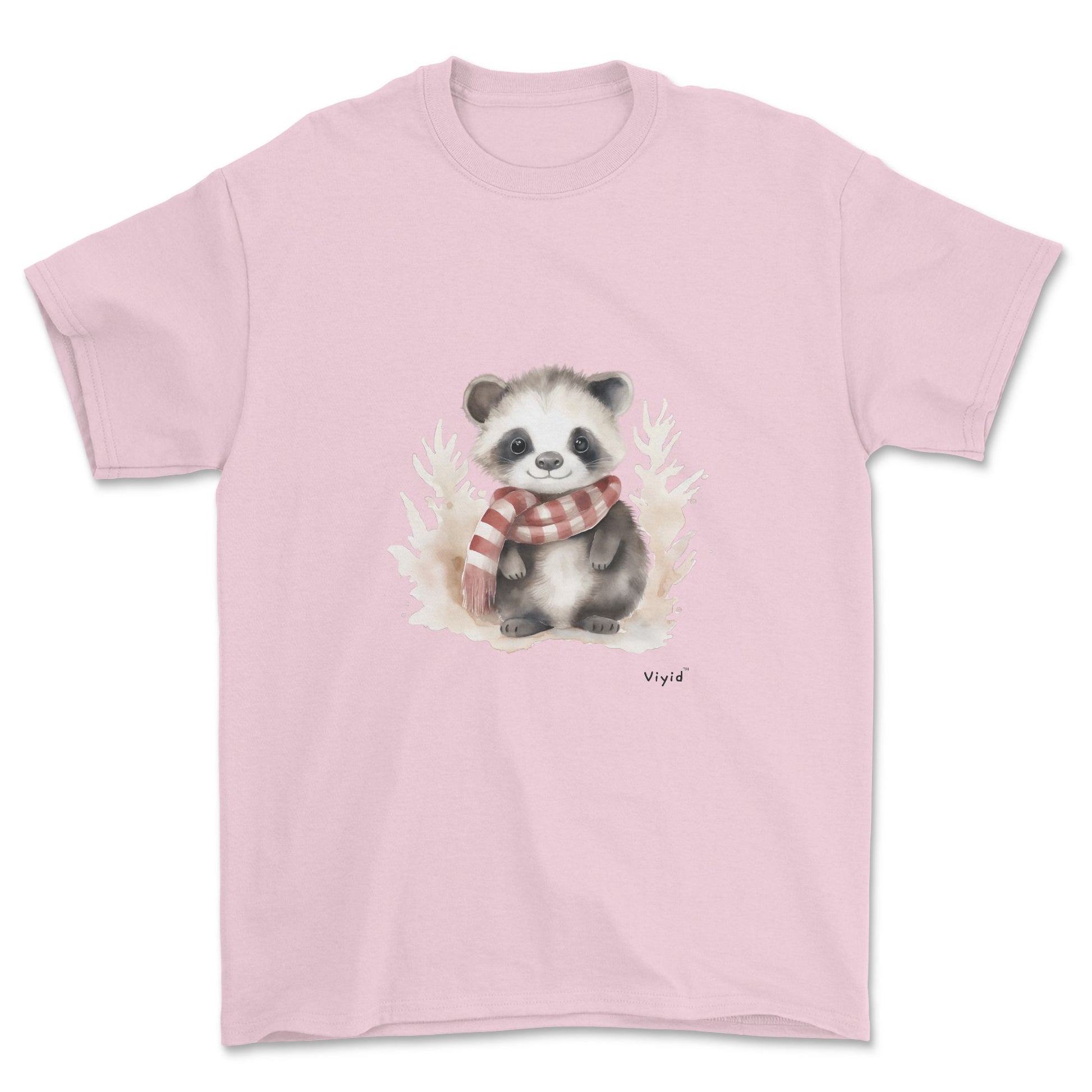 badger with scarf adult t-shirt light pink