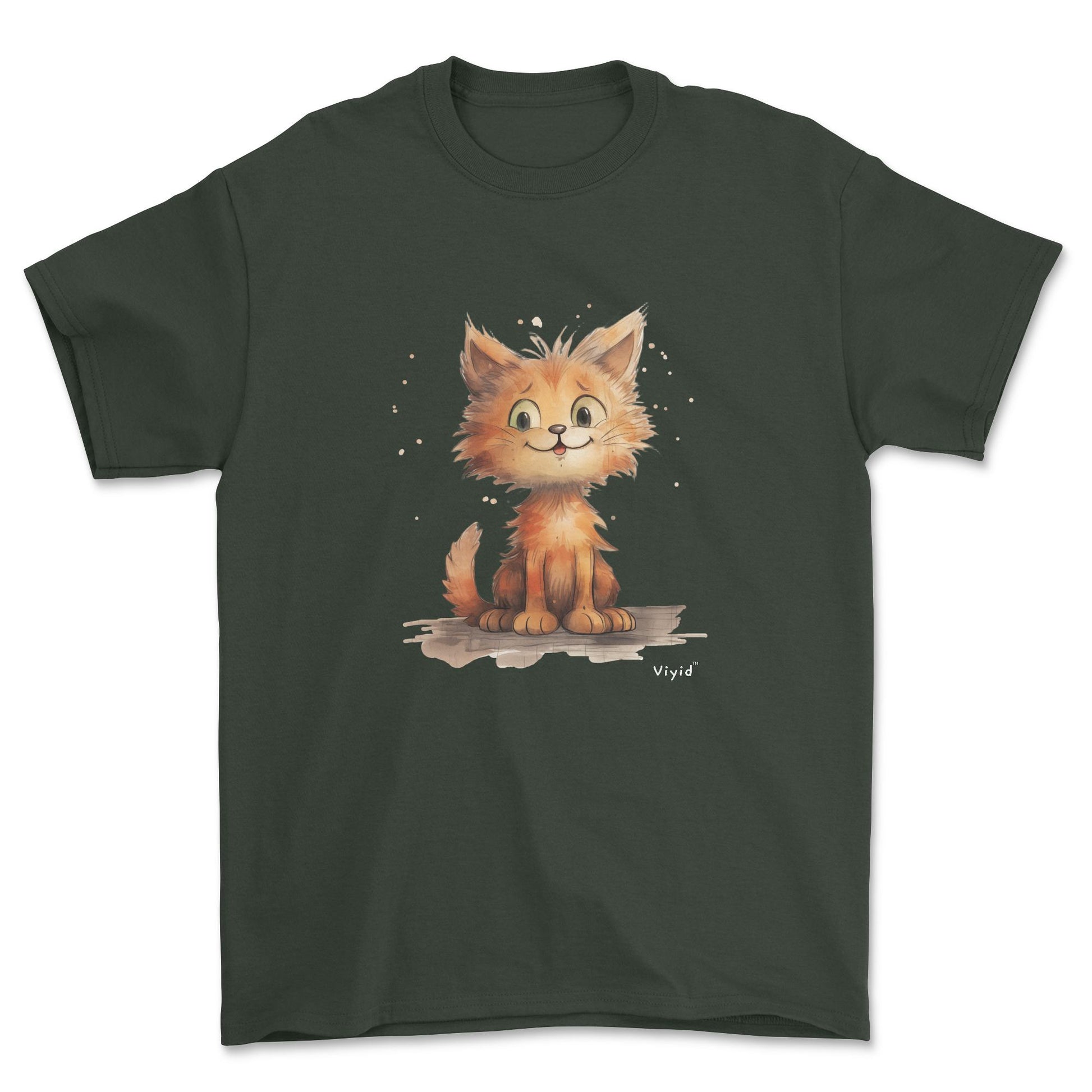 orange persian cat youth t-shirt forest green