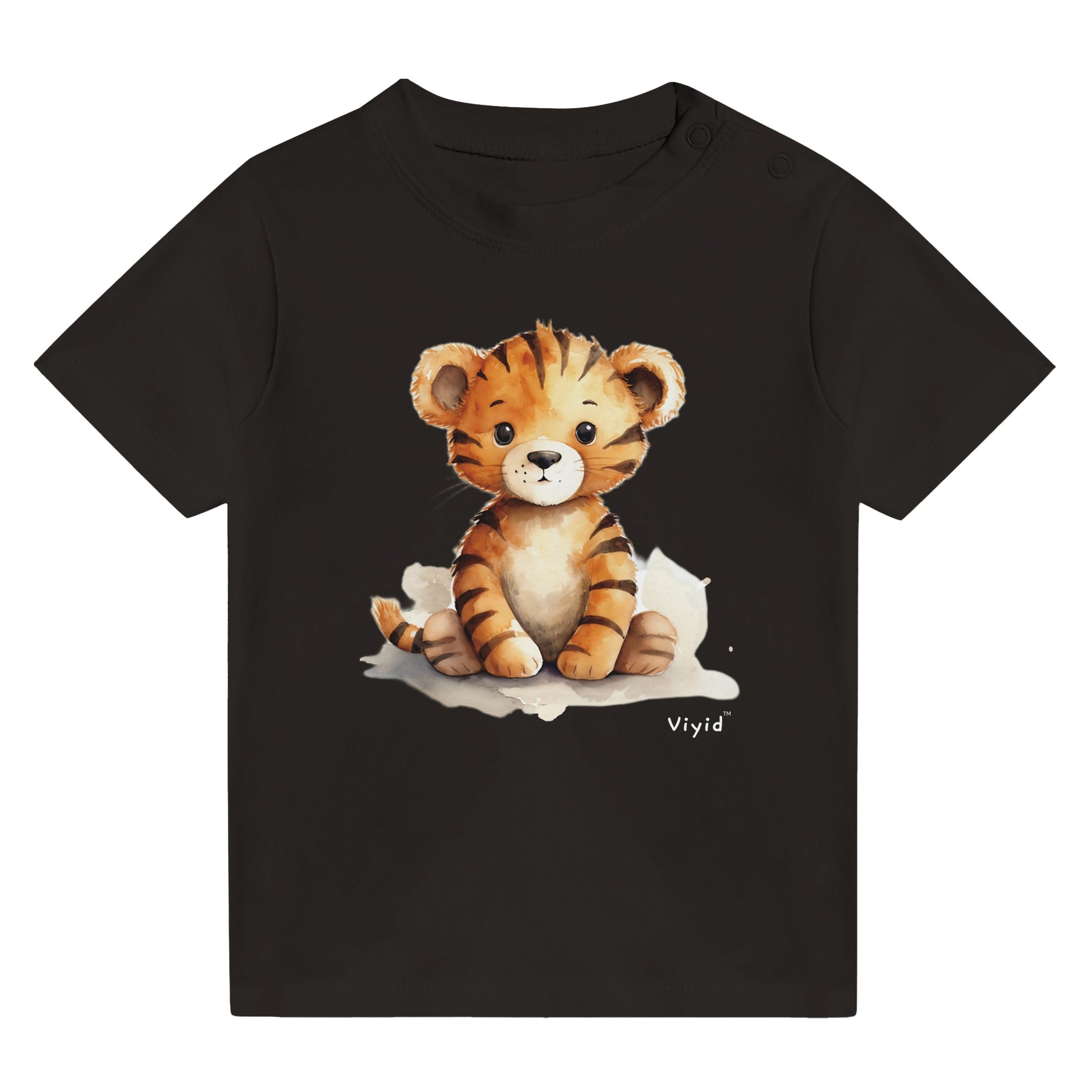 cartoon tiger baby t-shirt black
