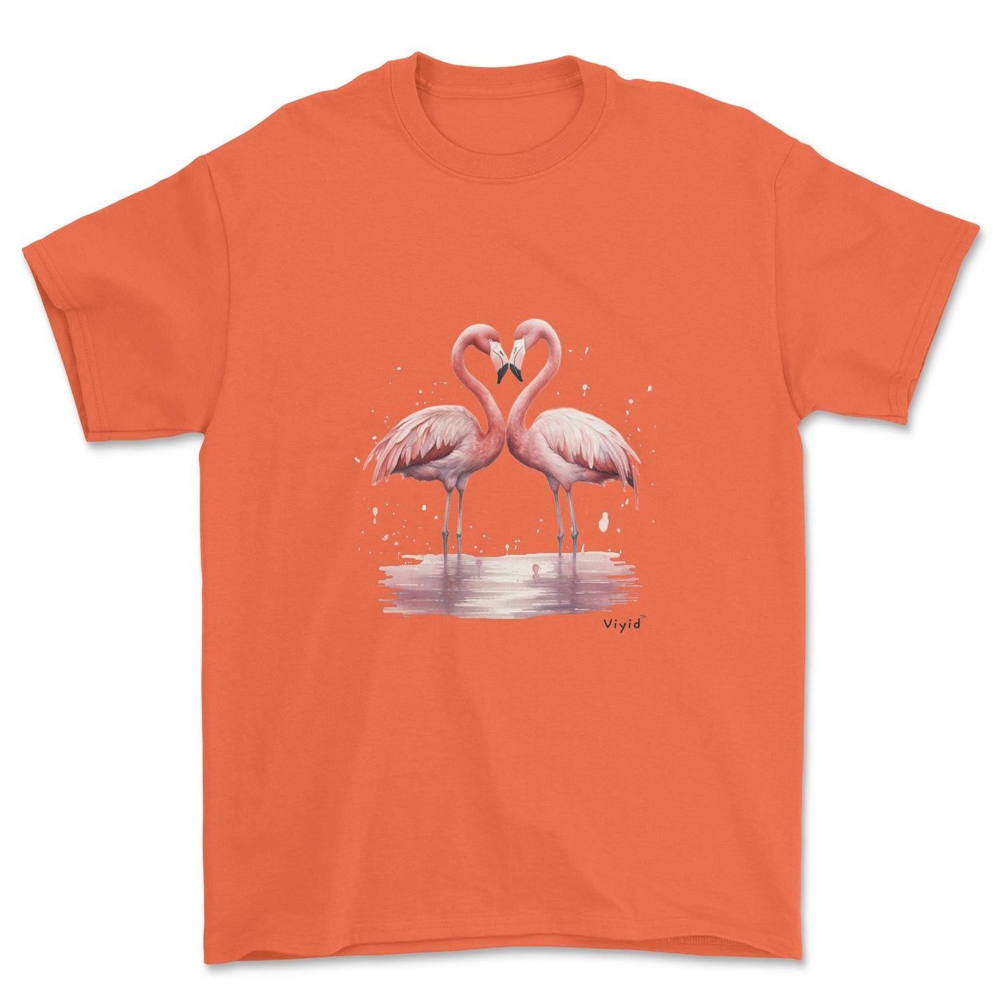 flamingo love adult t-shirt orange