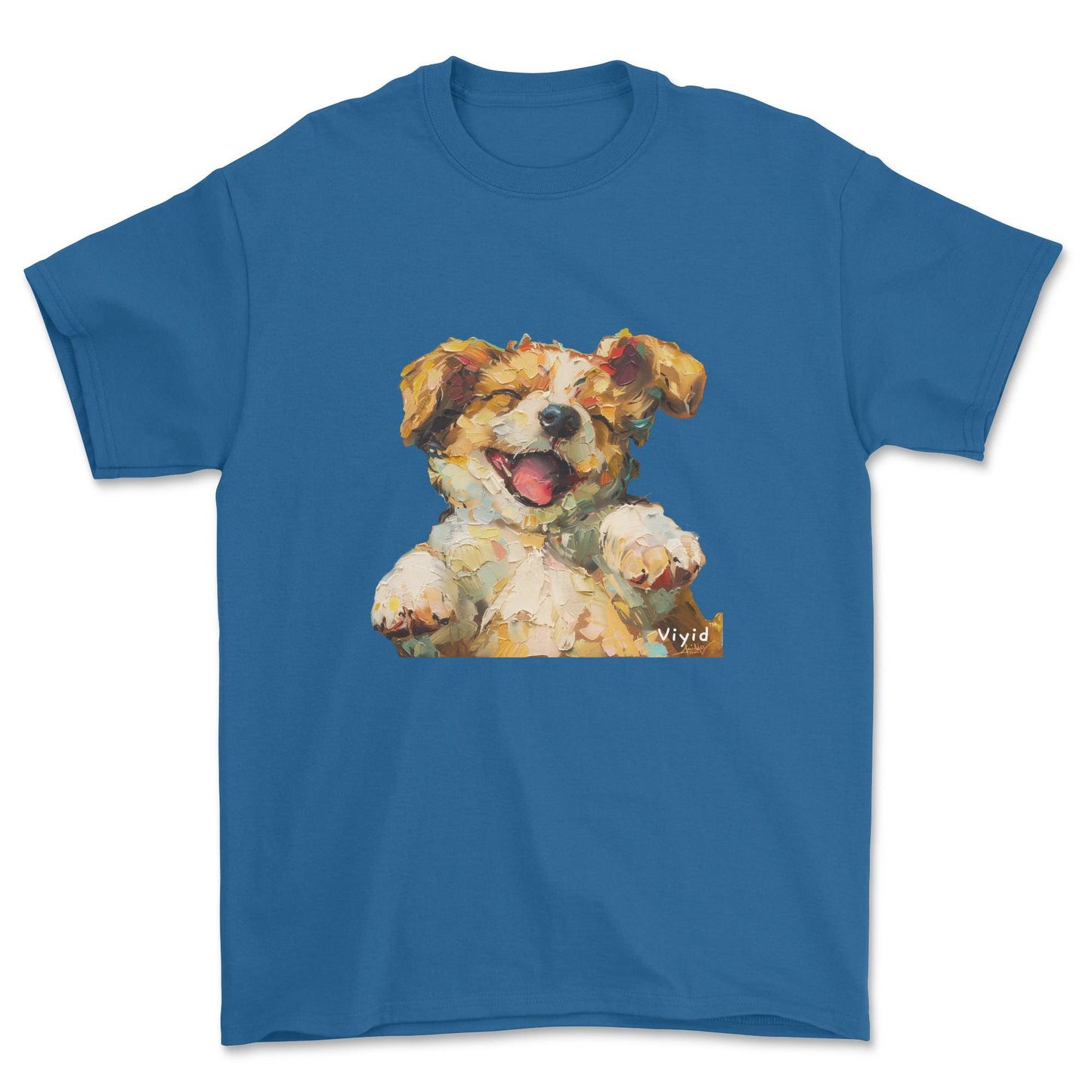 oil painting puppy adult t-shirt royal