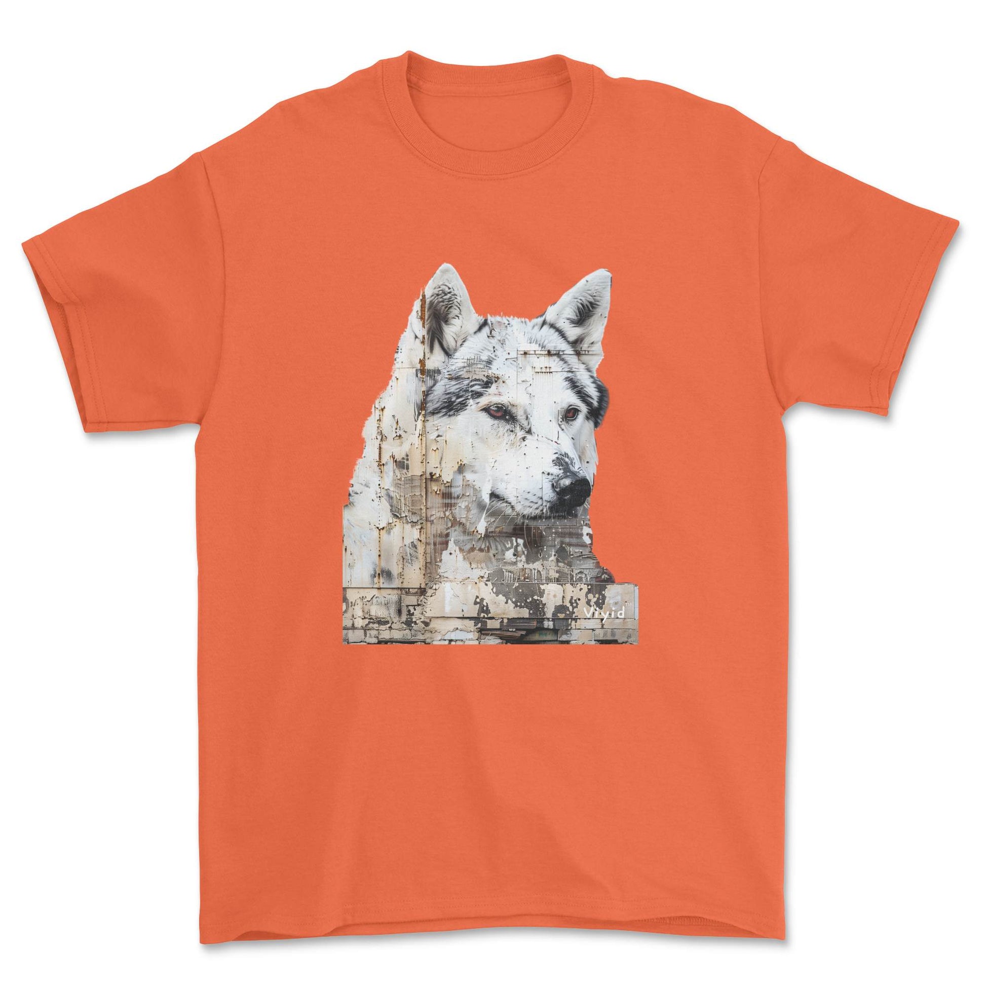Siberian Husky adult t-shirt orange