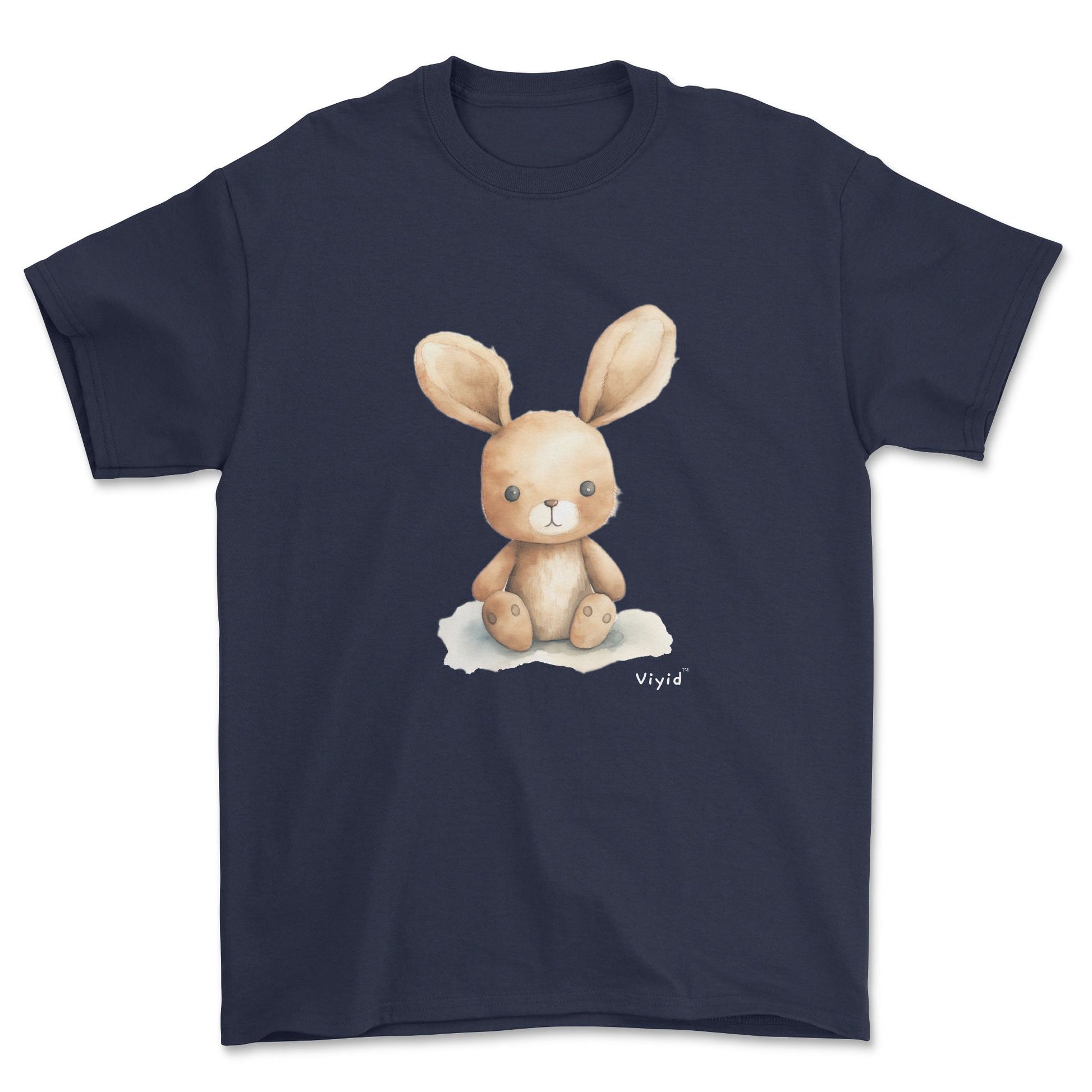 cute rabbit adult t-shirt navy