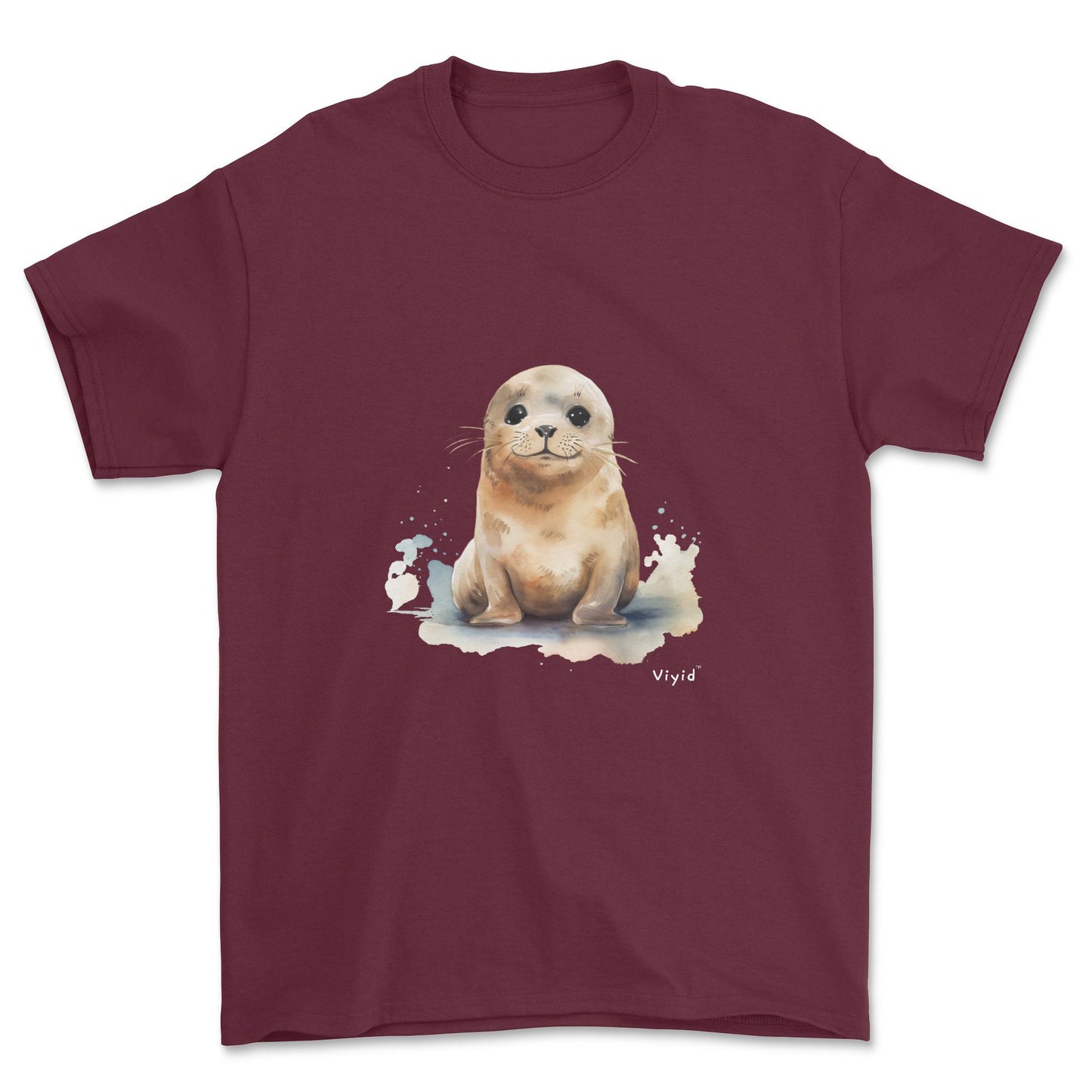 baby seal youth t-shirt maroon