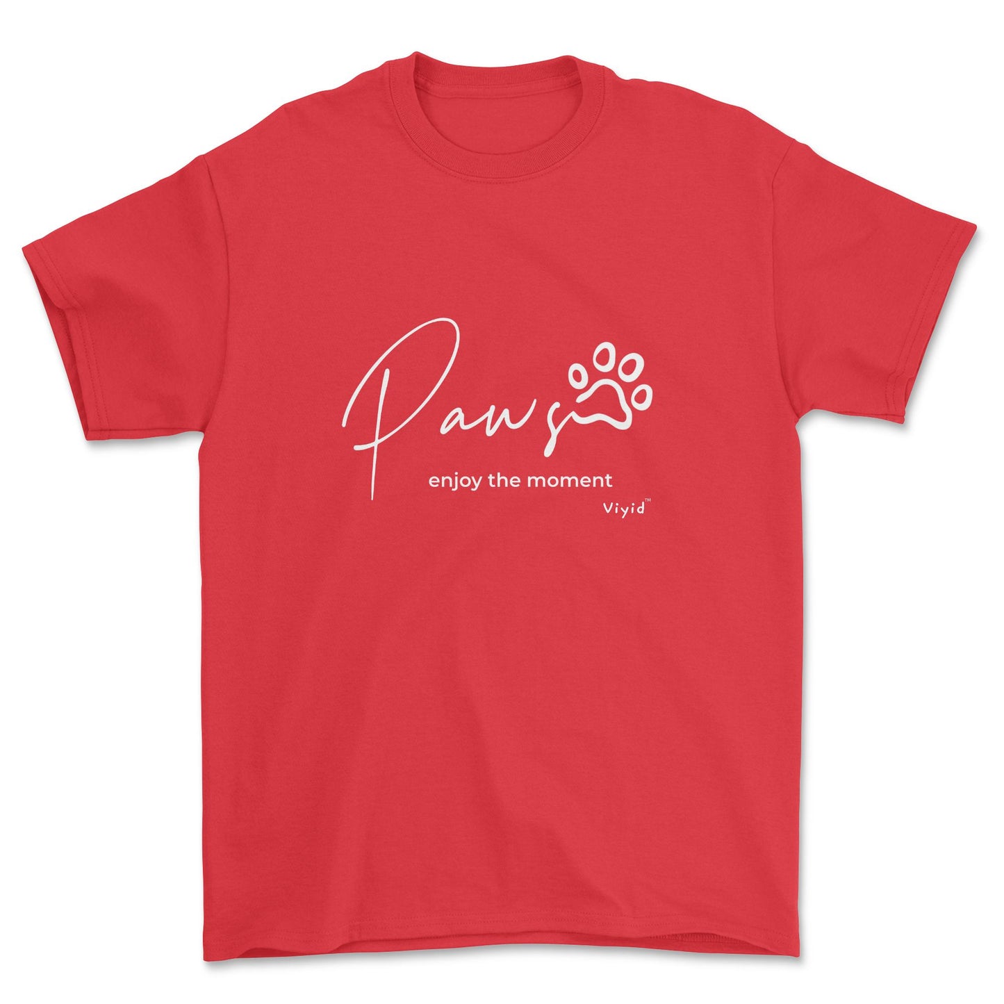 paws enjoy the moment youth t-shirt red