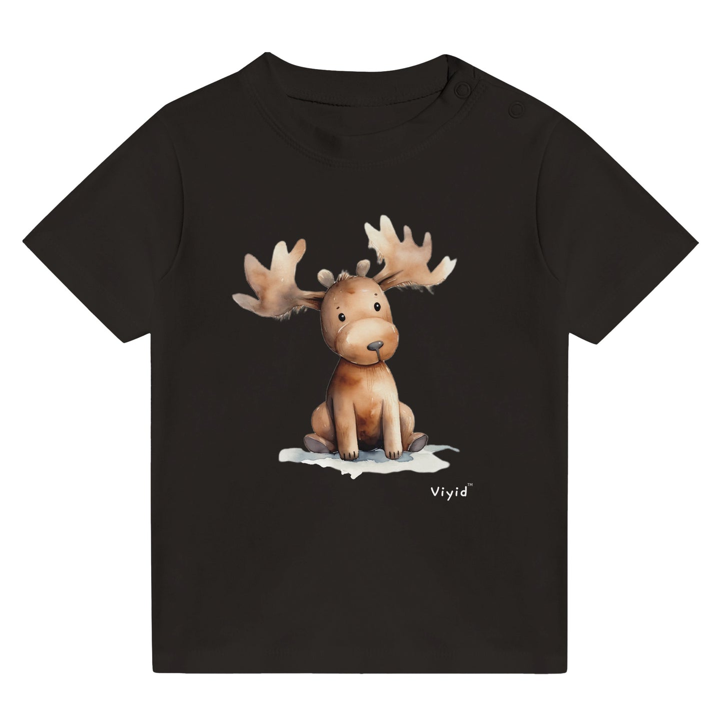 brown moose baby t-shirt black
