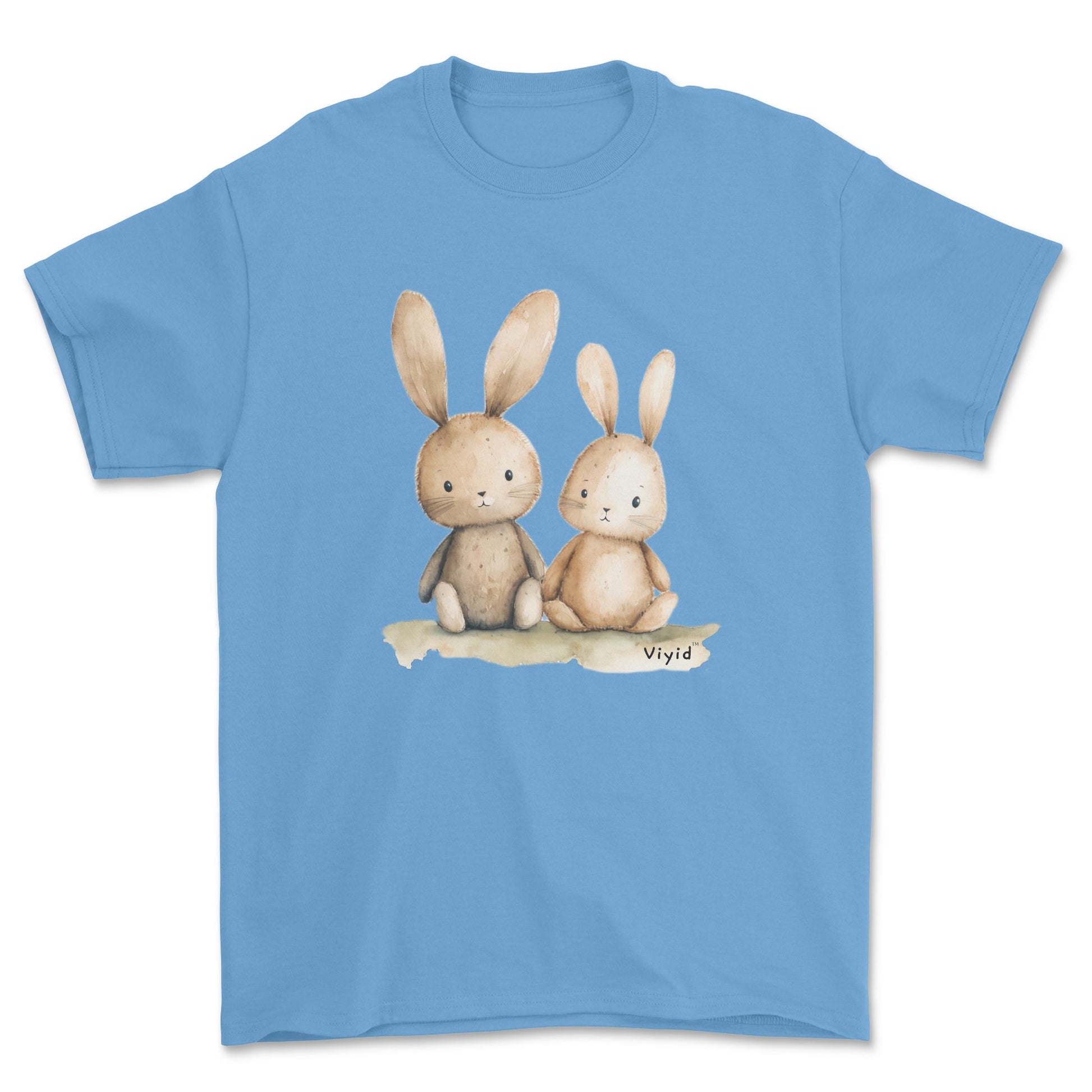 two rabbits adult t-shirt carolina blue