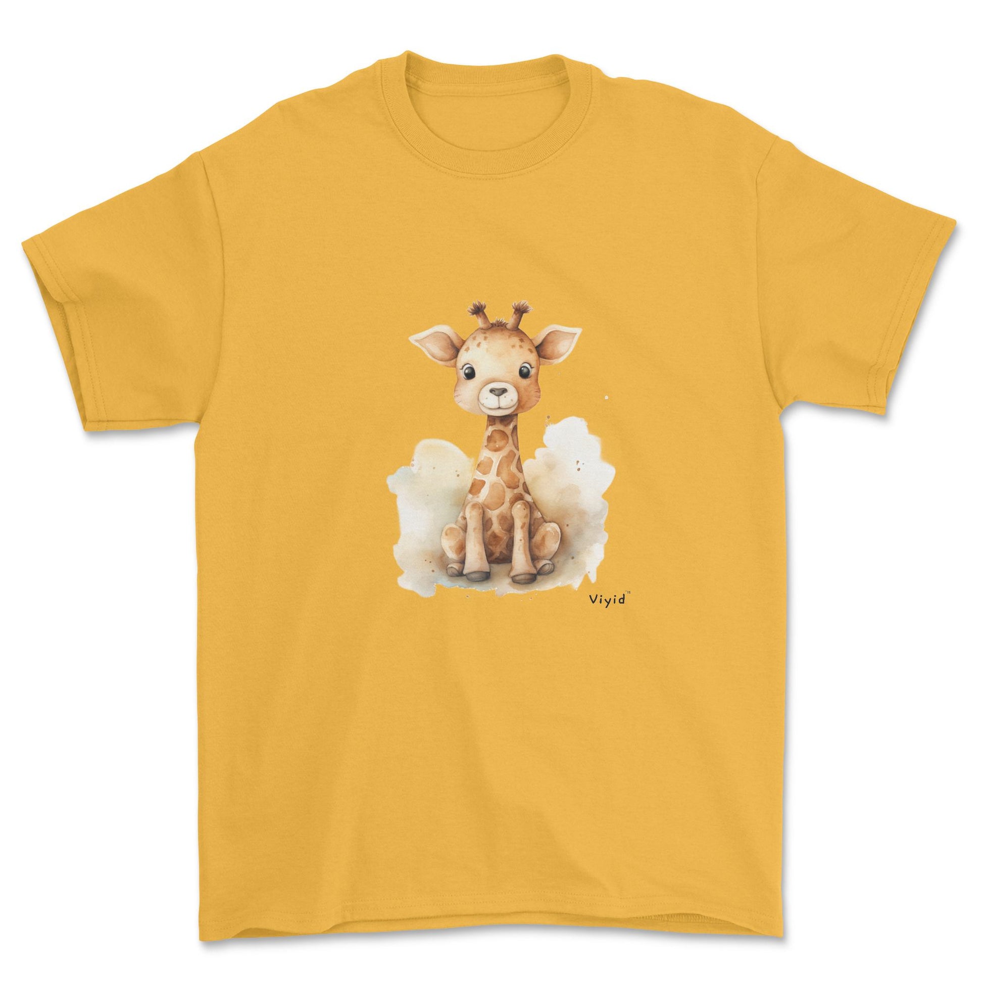 baby giraffe adult t-shirt gold