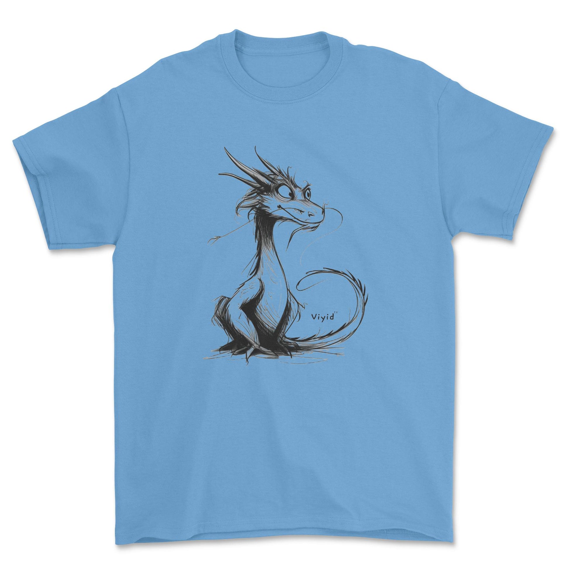2024 year of dragon pencil drawing adult t-shirt carolina blue