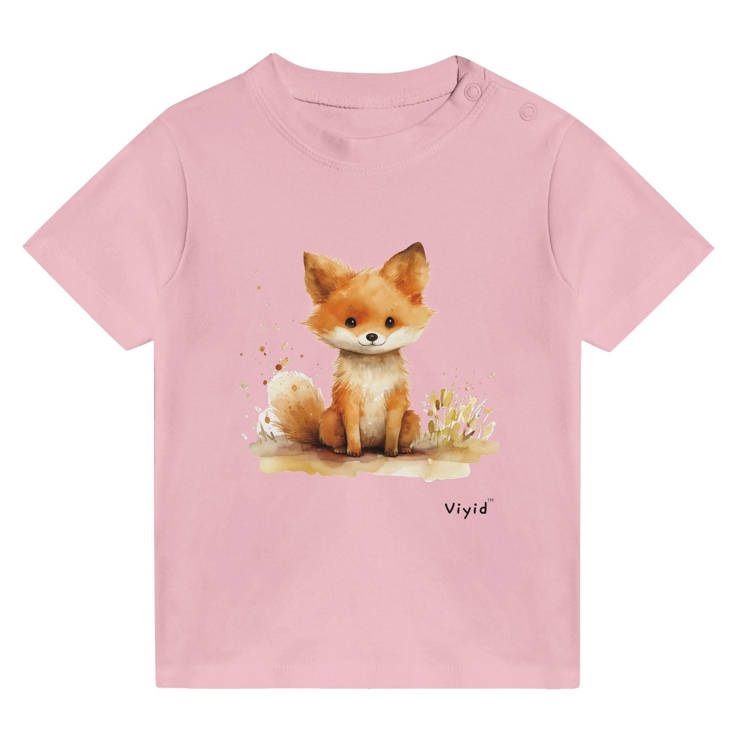 baby fox baby t-shirt pink
