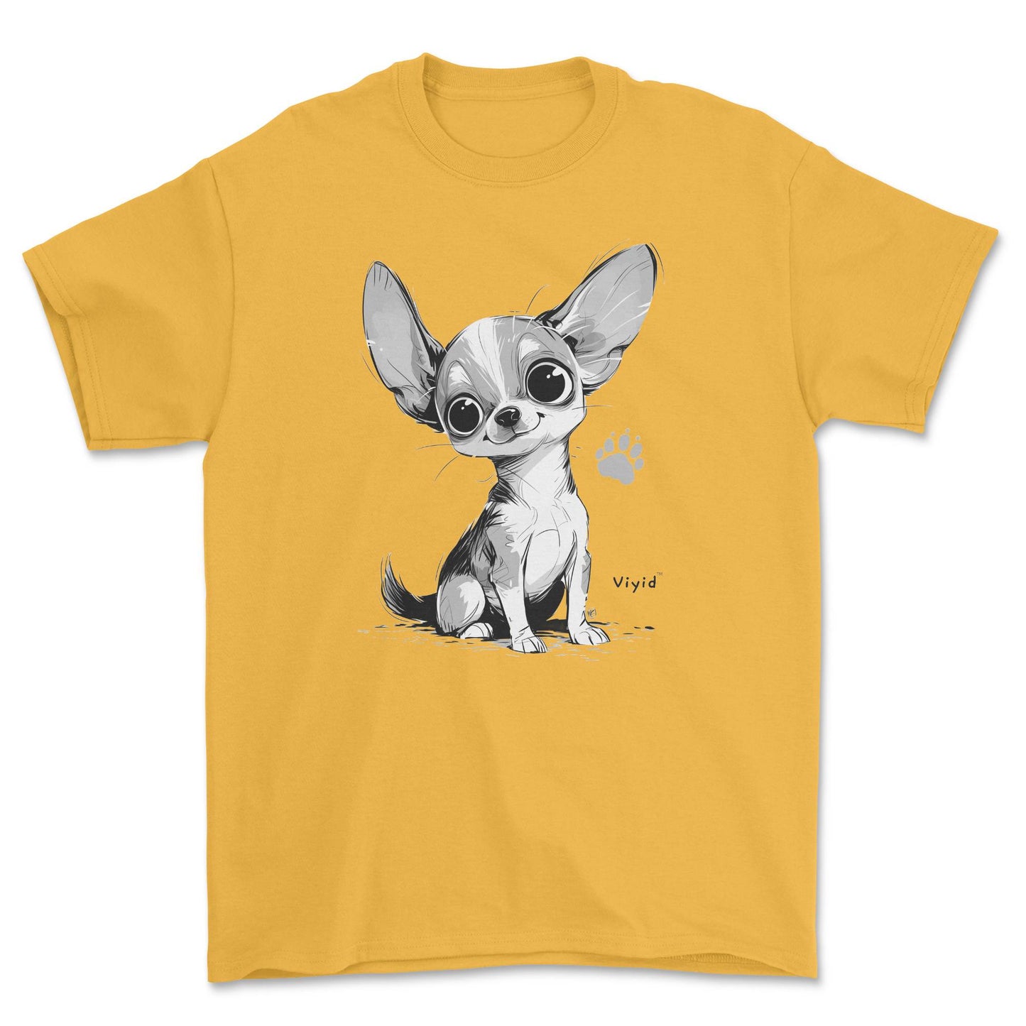paw print chihuahua adult t-shirt gold
