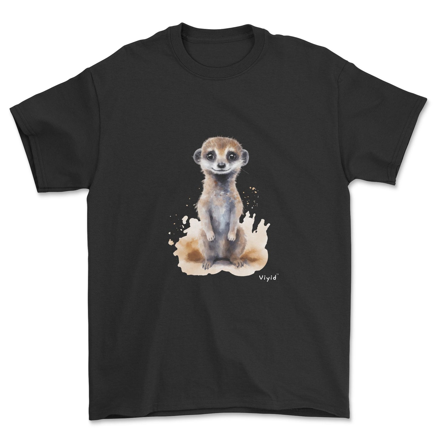 standing meerkat adult t-shirt black