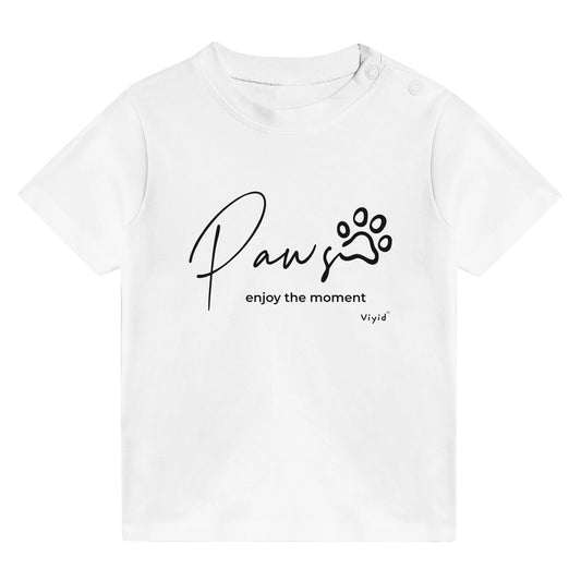 paws enjoy the moment baby t-shirt white