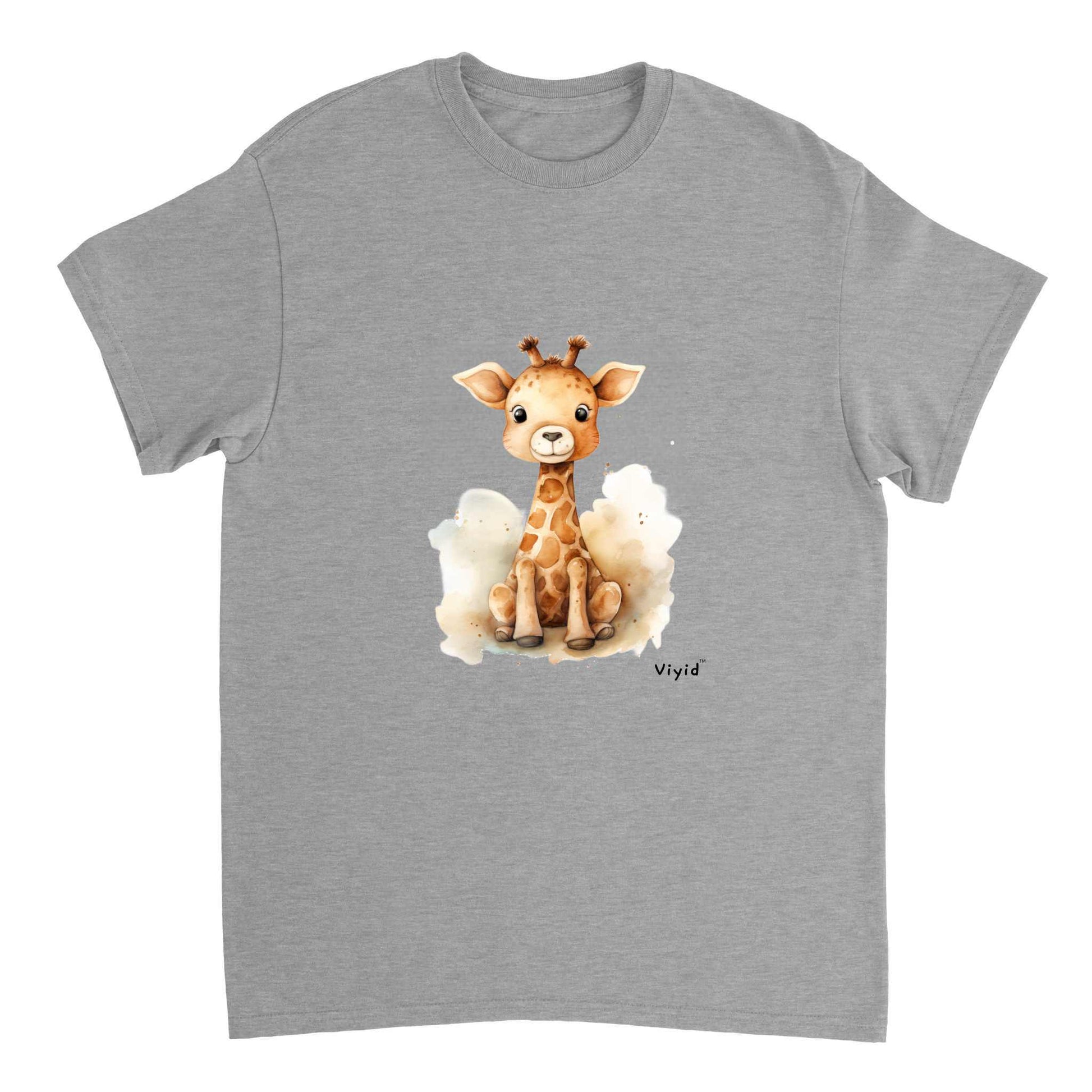 baby giraffe youth t-shirt sports grey