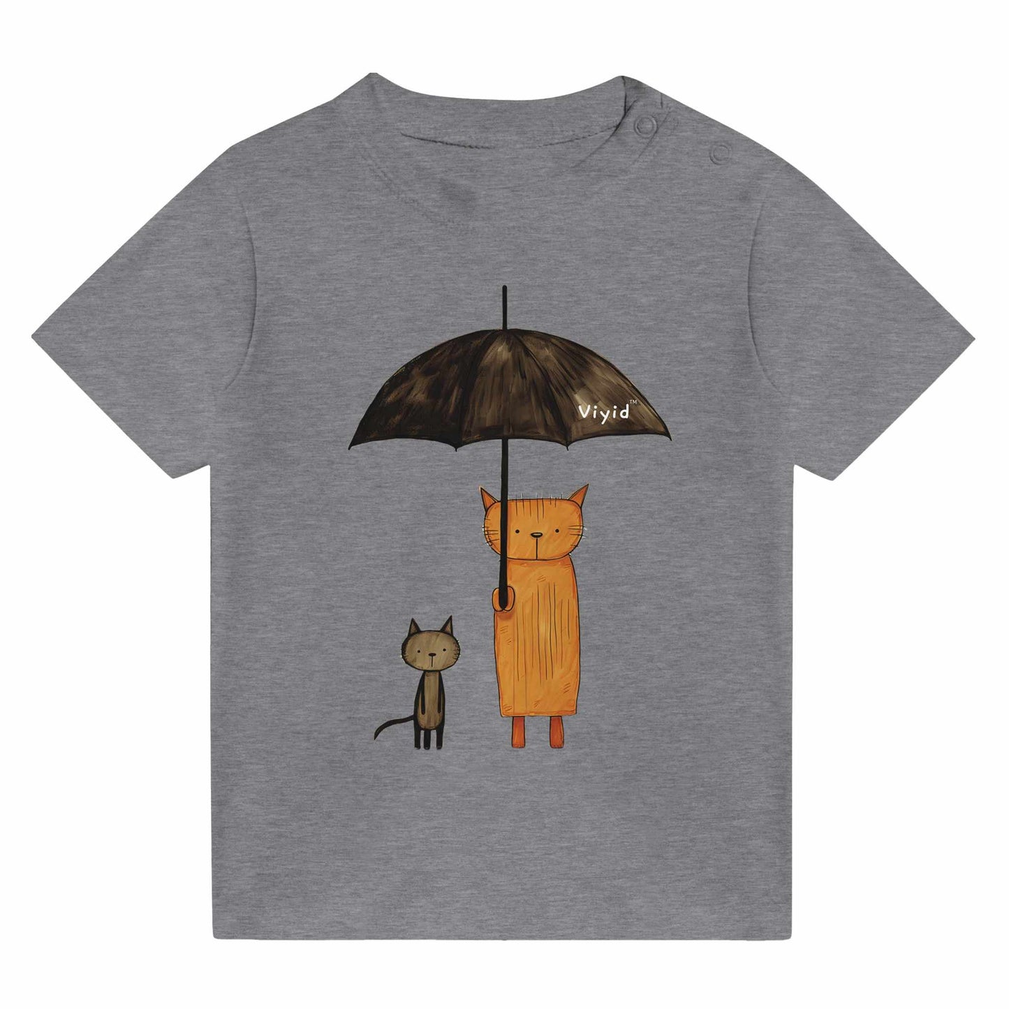 abstract cats with umbrella baby t-shirt heather gray