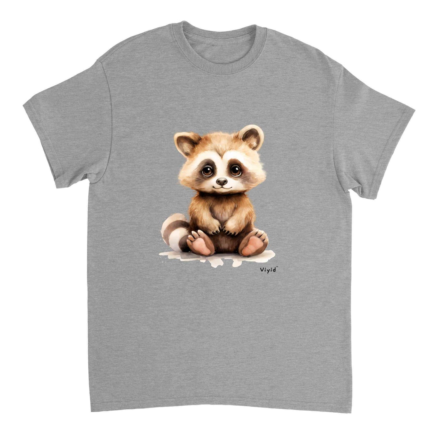 fluffy raccoon adult t-shirt sports grey