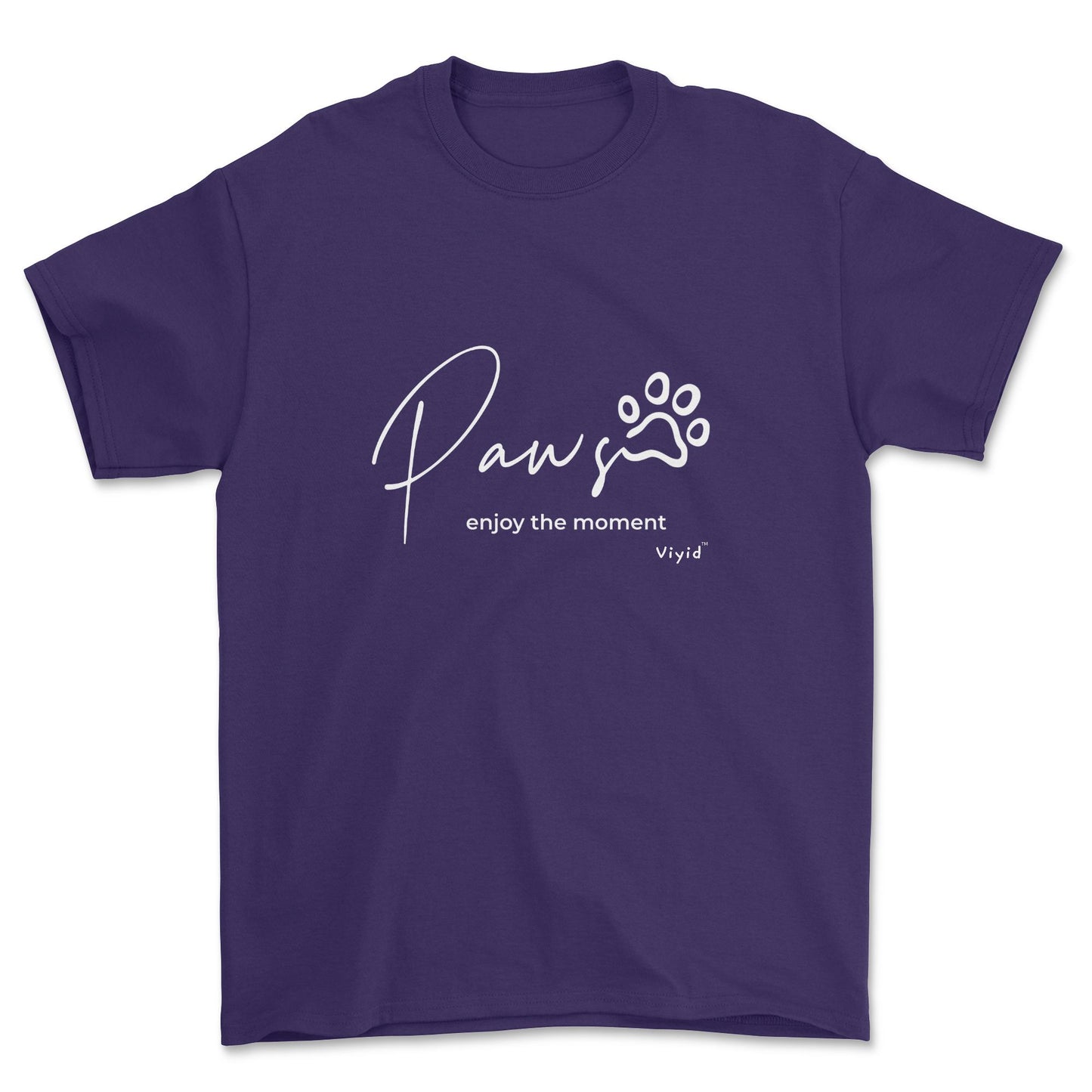 paws enjoy the moment youth t-shirt purple