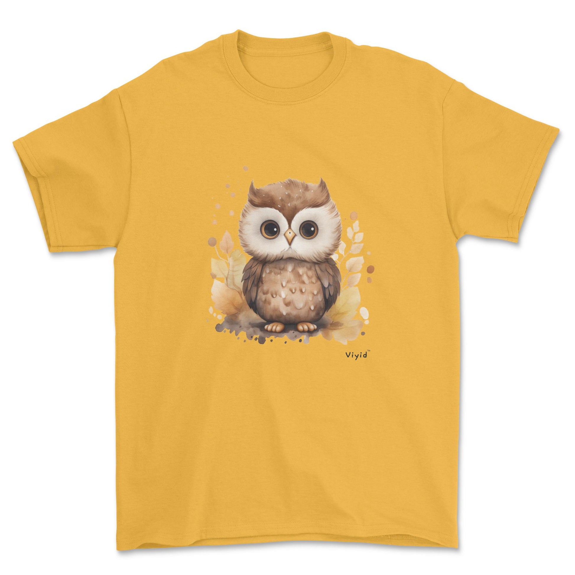 nocturnal owl adult t-shirt gold