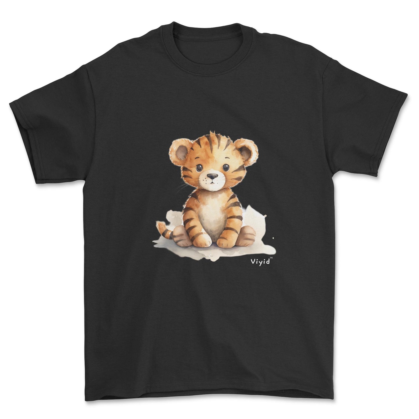 cartoon tiger adult t-shirt black