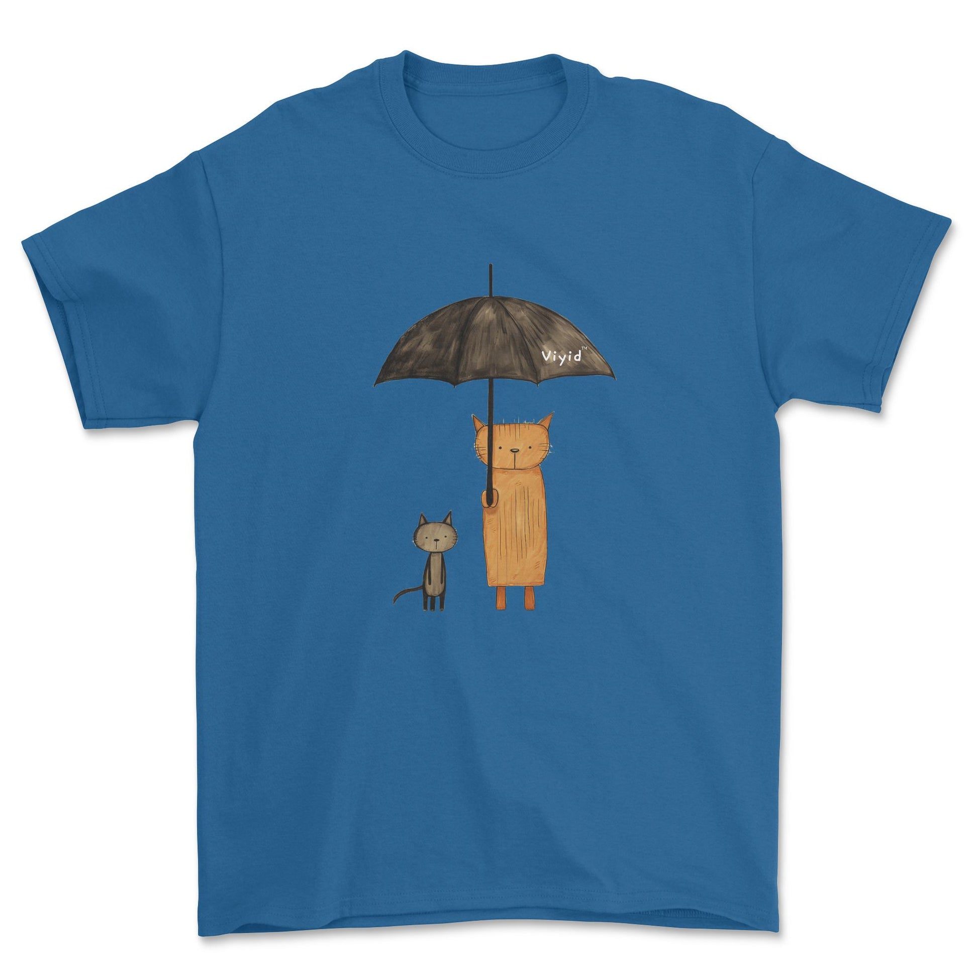 abstract cats with umbrella youth t-shirt royal