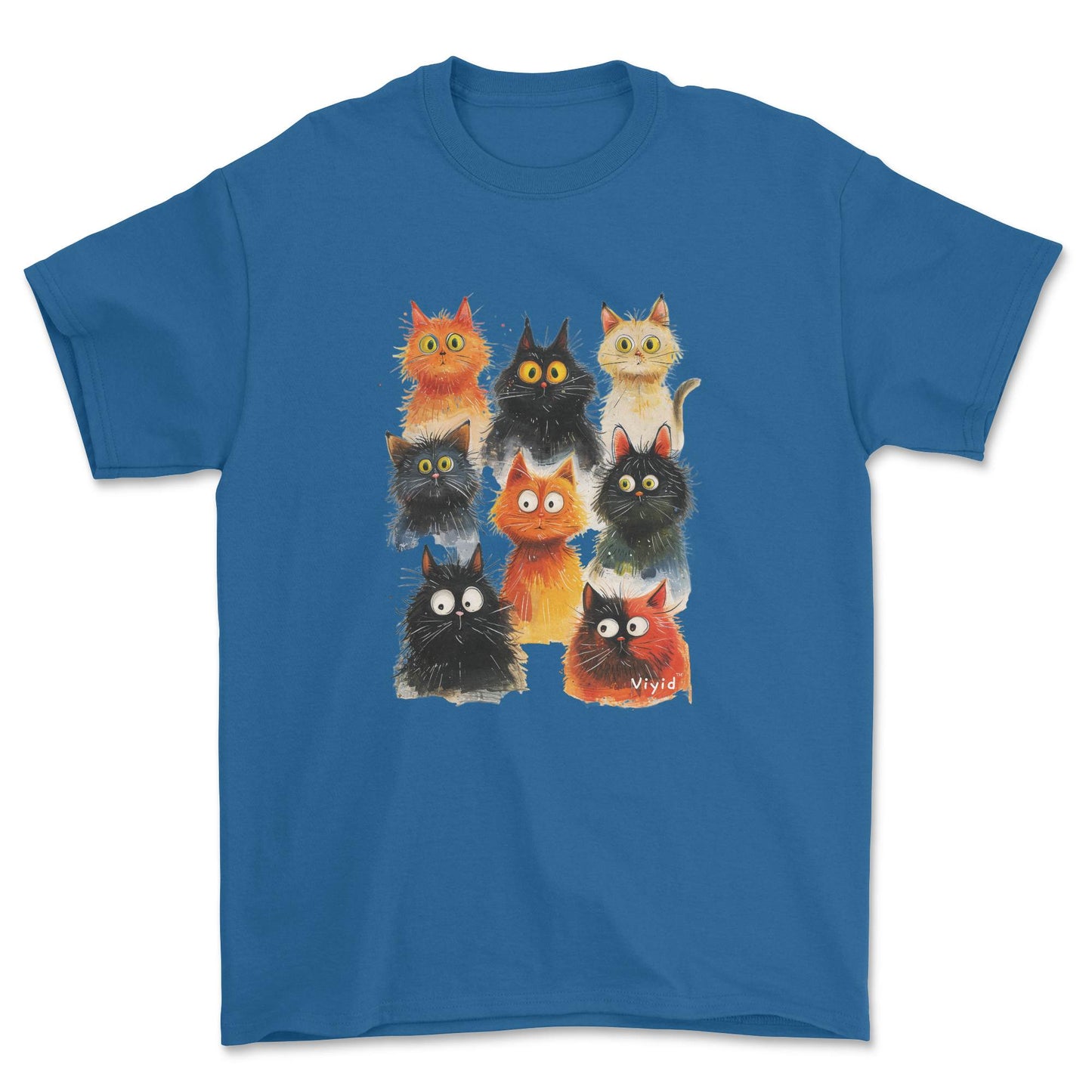 funky cats adult t-shirt royal