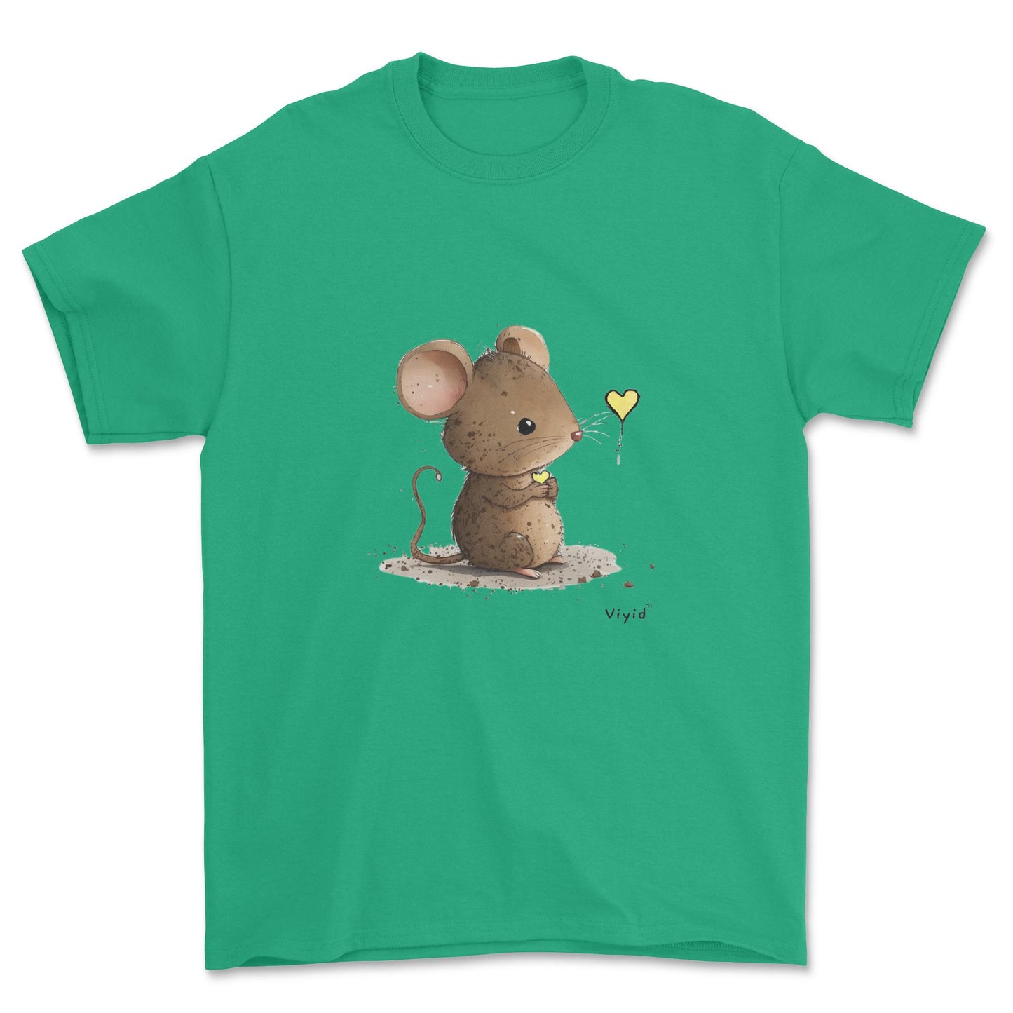 mouse with yellow heart youth t-shirt irish green