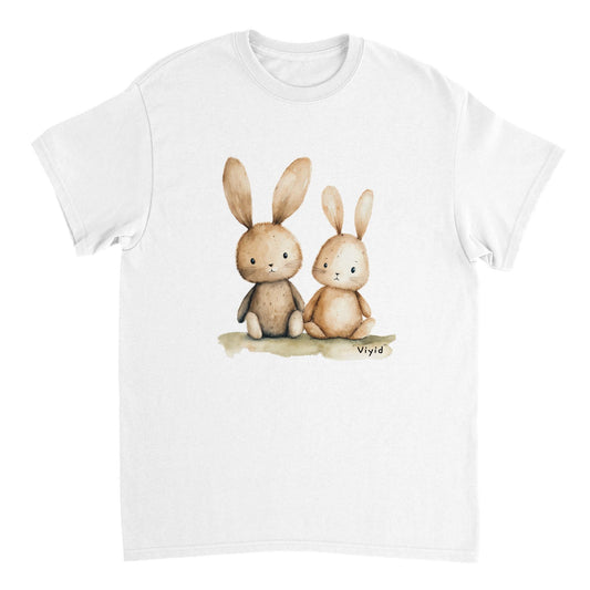 two rabbits adult t-shirt white