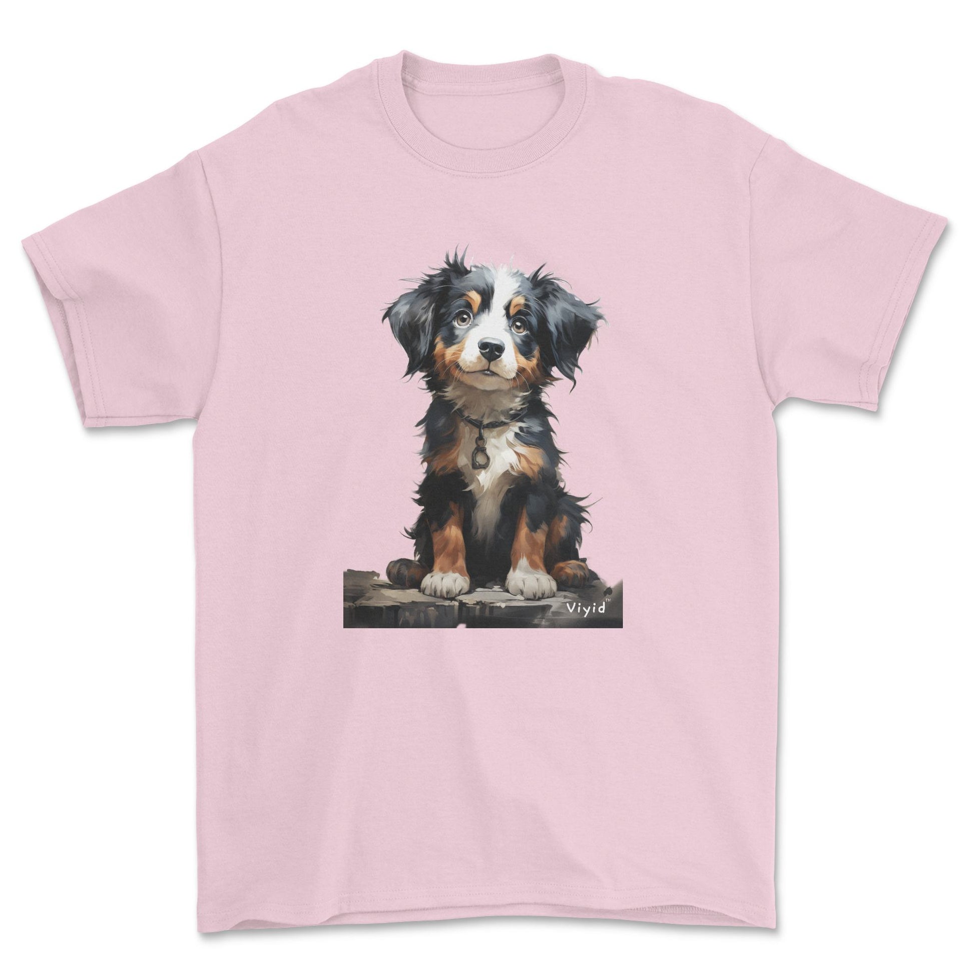 baby Bernese Mountain Dog adult t-shirt light pink