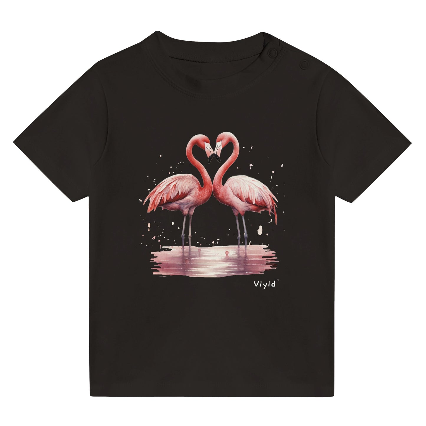 flamingo love baby t-shirt black