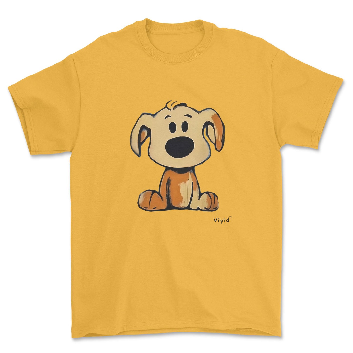 beagle cartoon dog adult t-shirt gold
