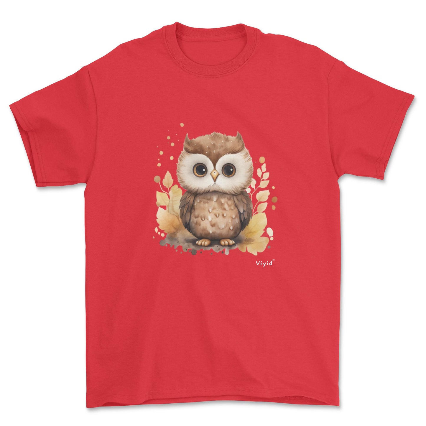 nocturnal owl youth t-shirt red