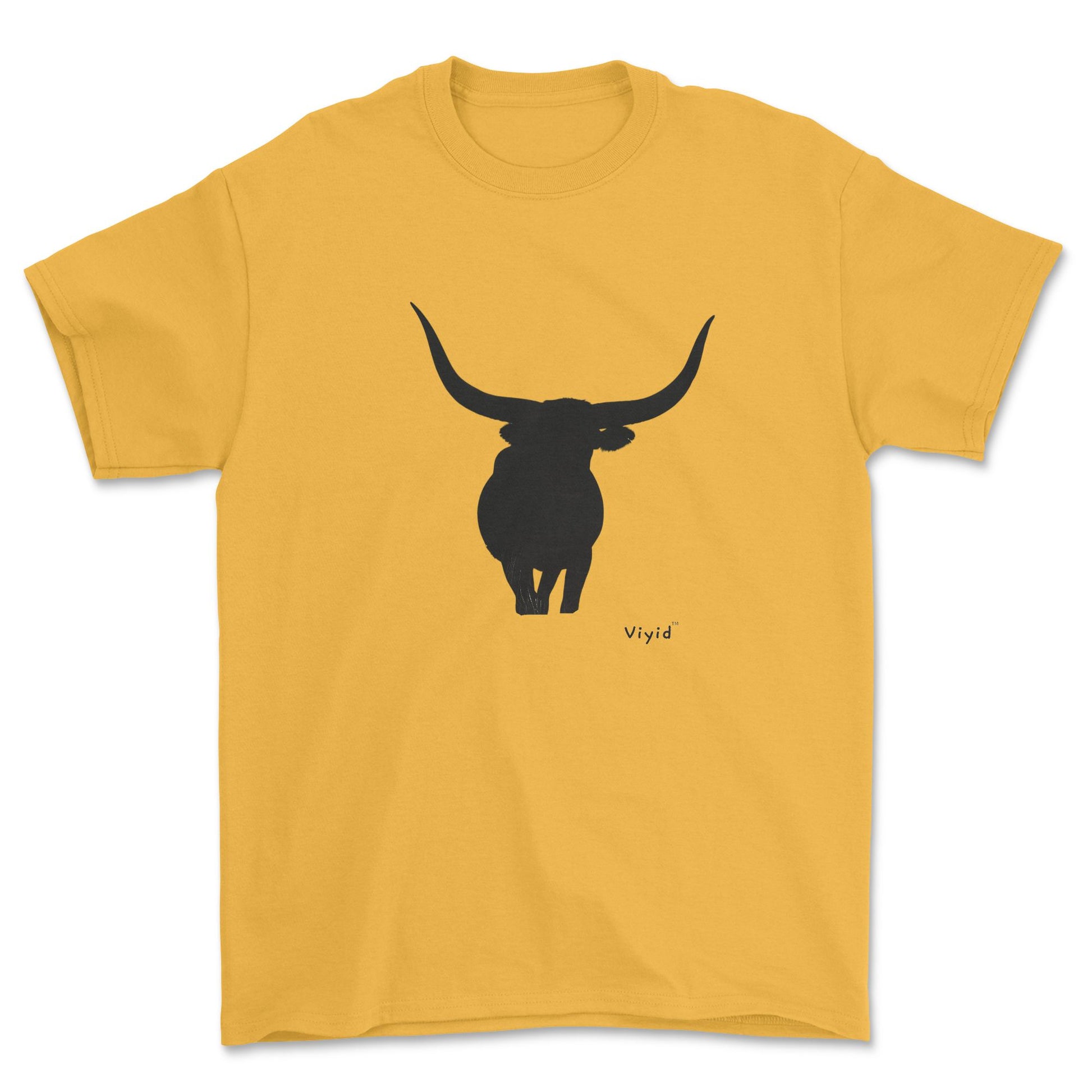 silhouette bull adult t-shirt gold