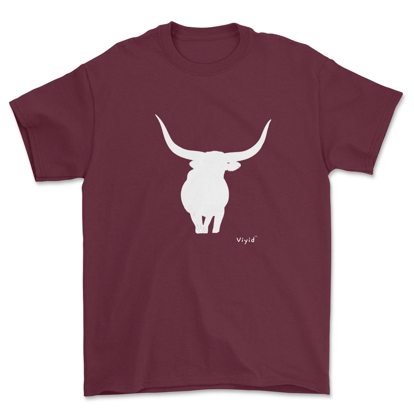 silhouette bull adult t-shirt maroon