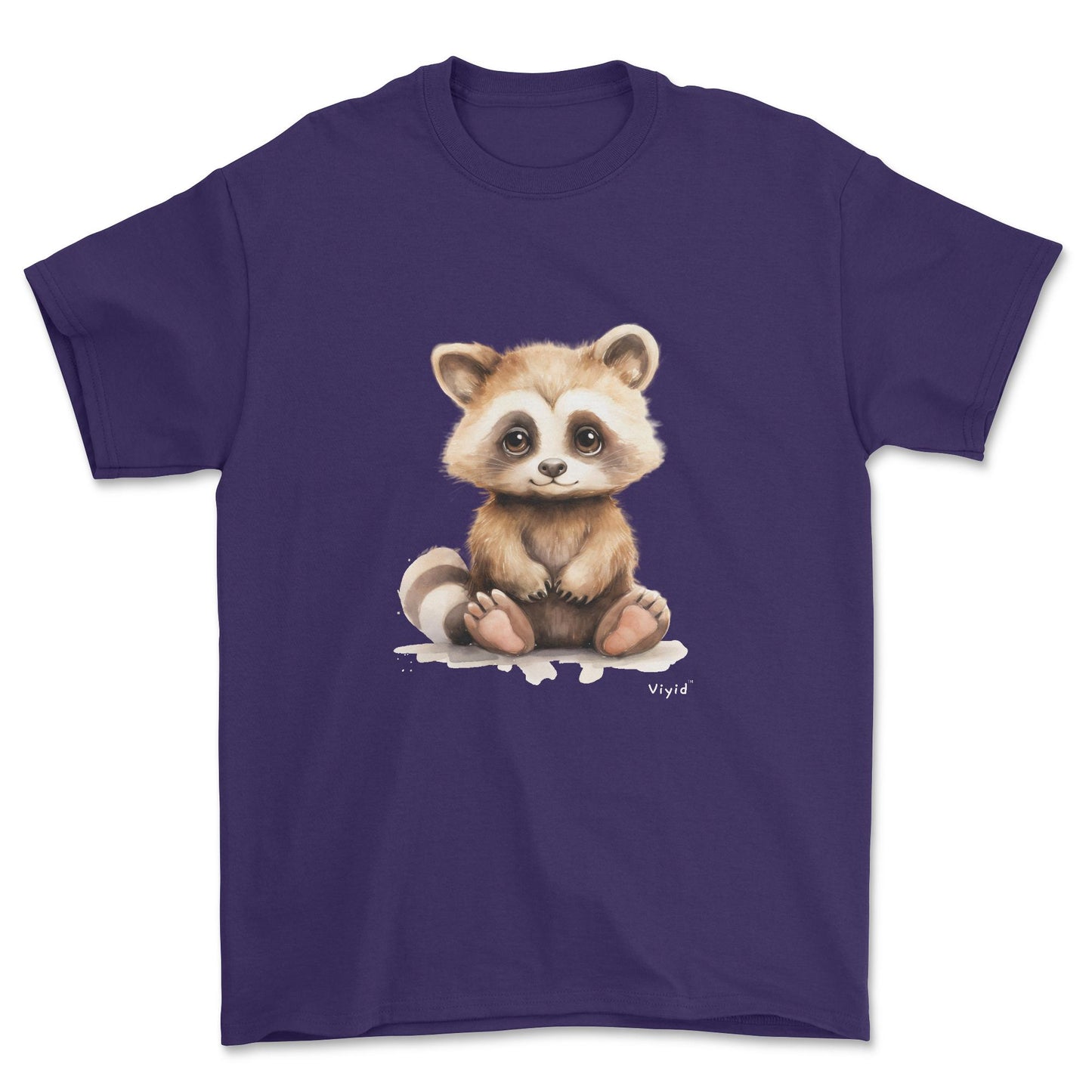 fluffy raccoon adult t-shirt purple