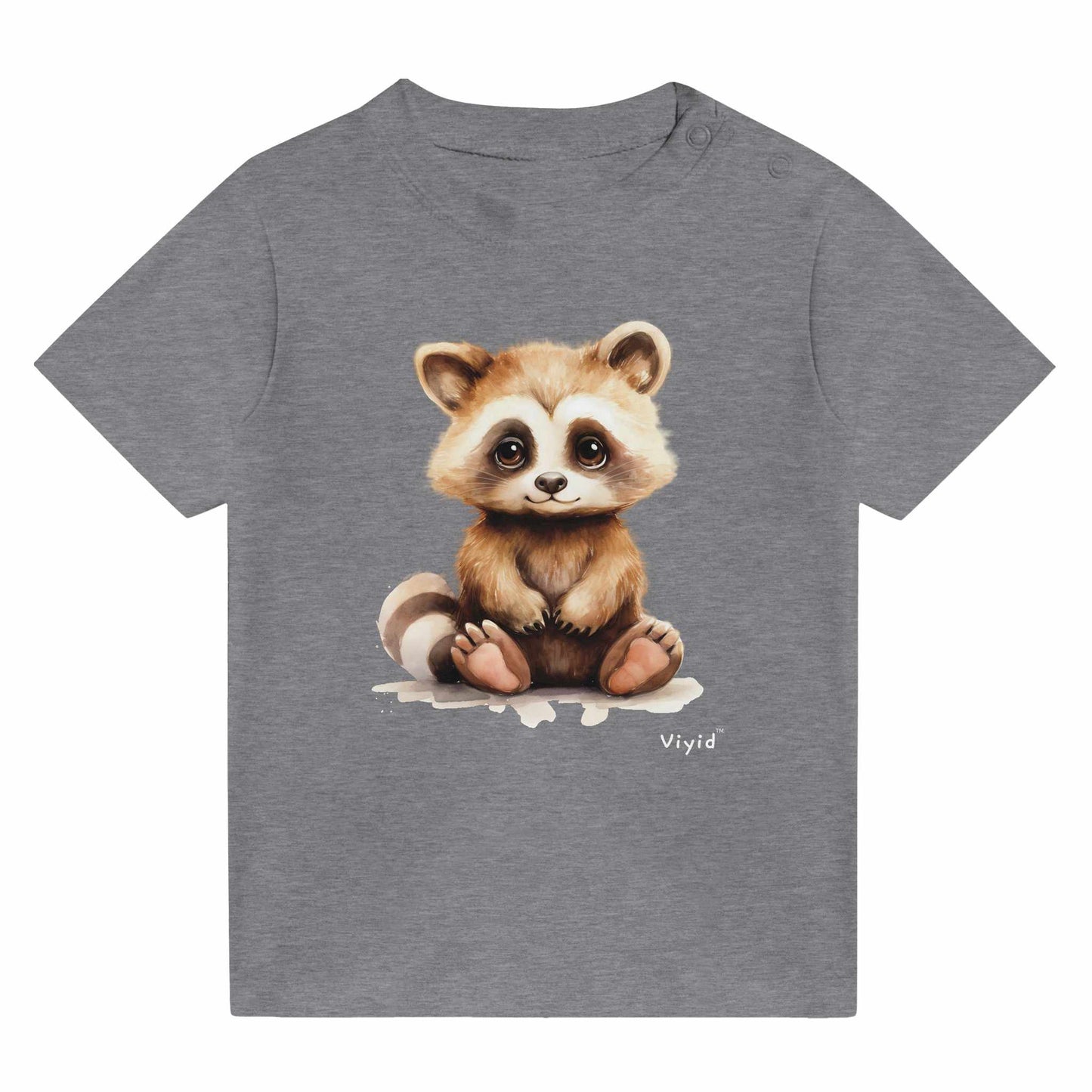 fluffy raccoon baby t-shirt heather gray