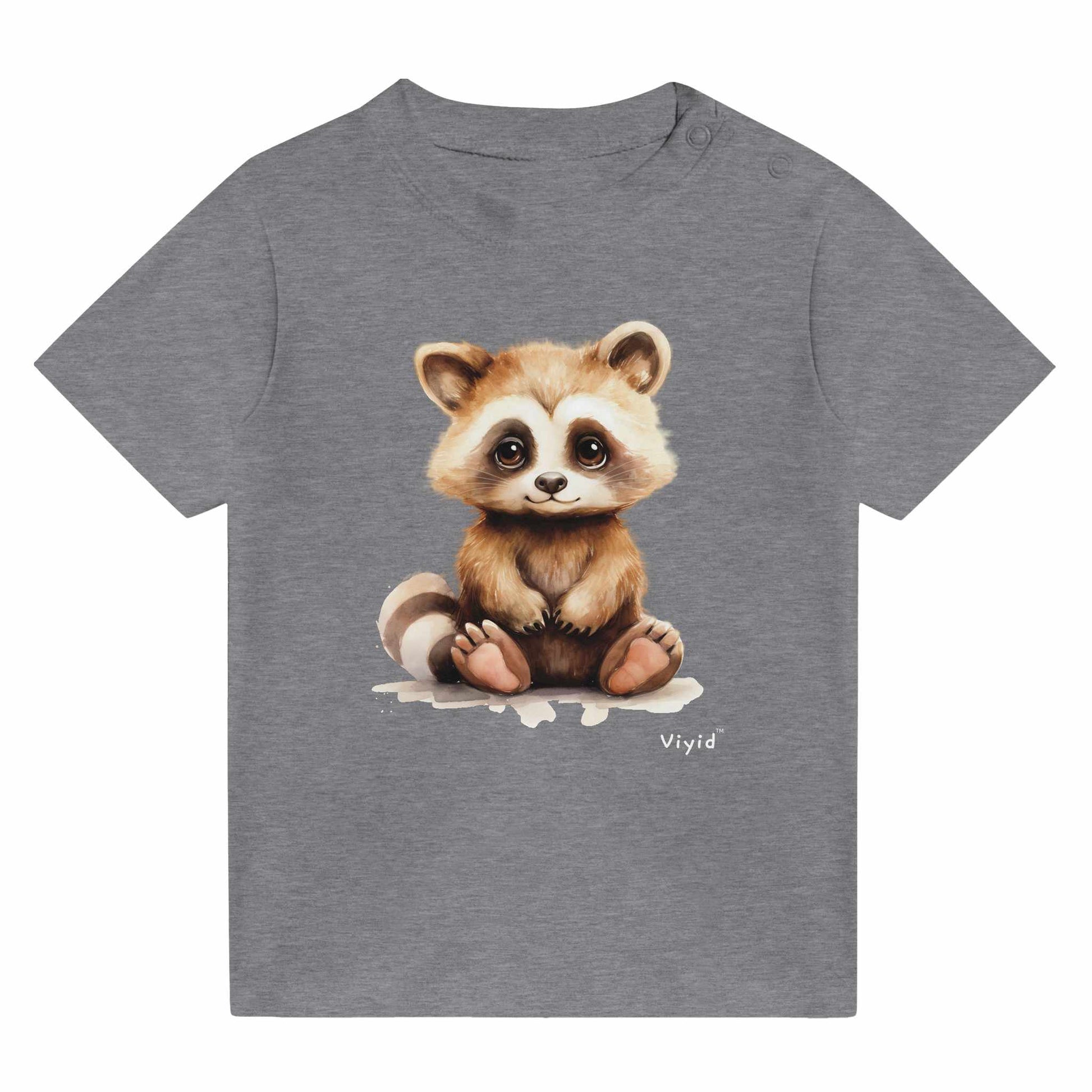 fluffy raccoon baby t-shirt heather gray