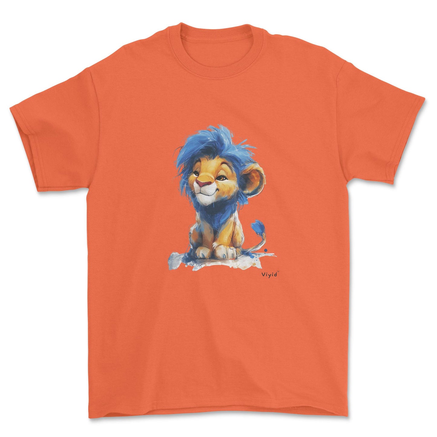 Blue mane lion adult t-shirt orange