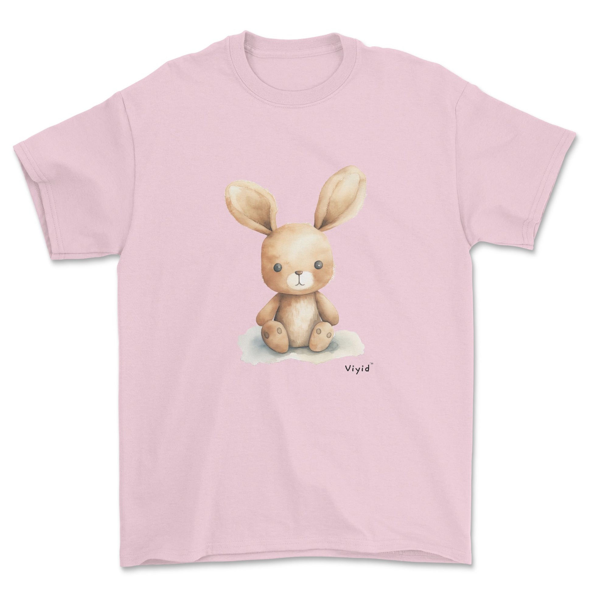 cute rabbit adult t-shirt light pink