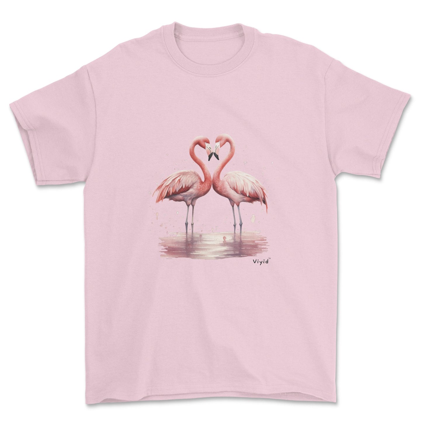 flamingo love youth t-shirt light pink